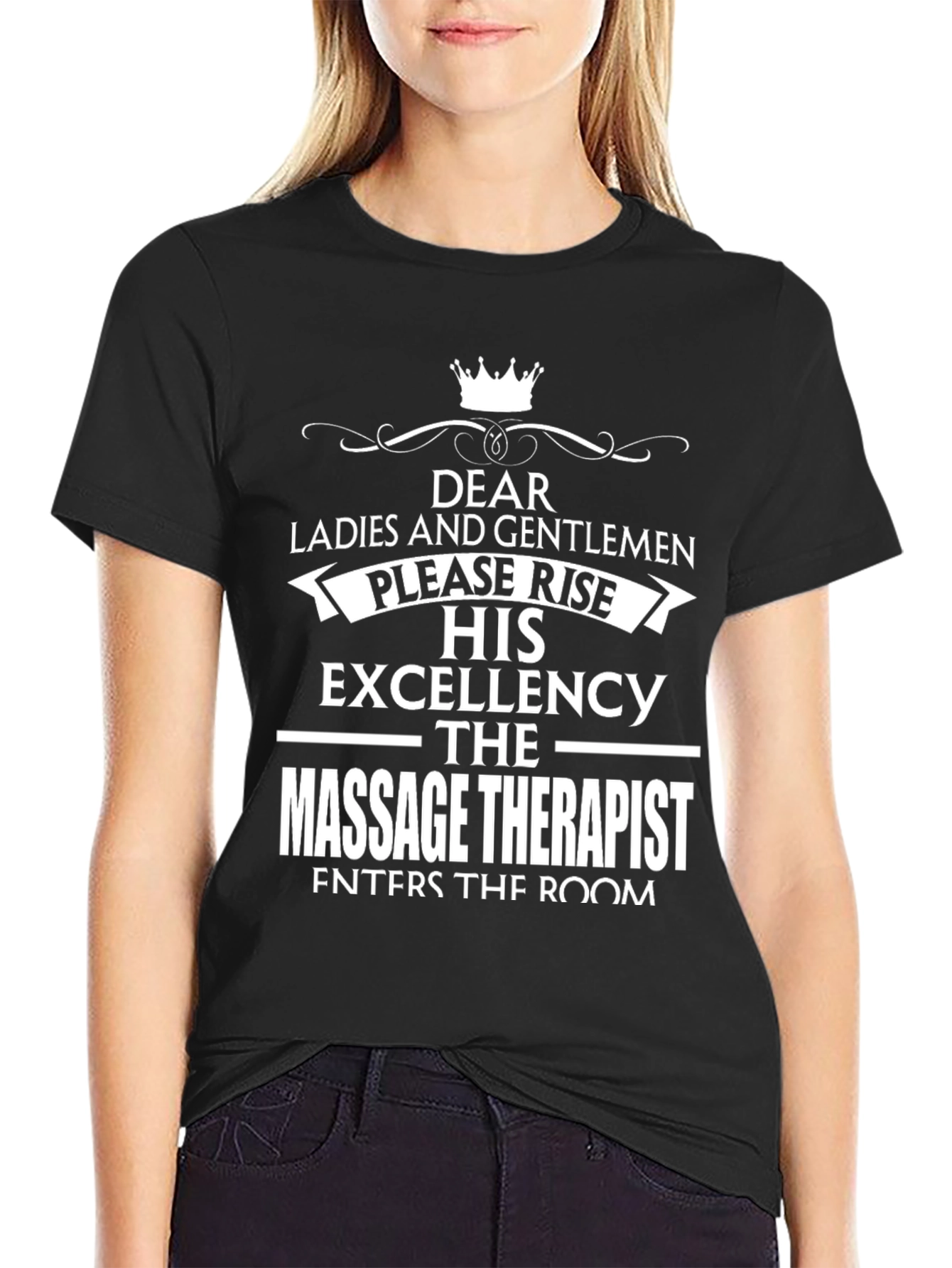Black Massage Therapist Excellency T-Shirt - Funny Spa Gift view 2