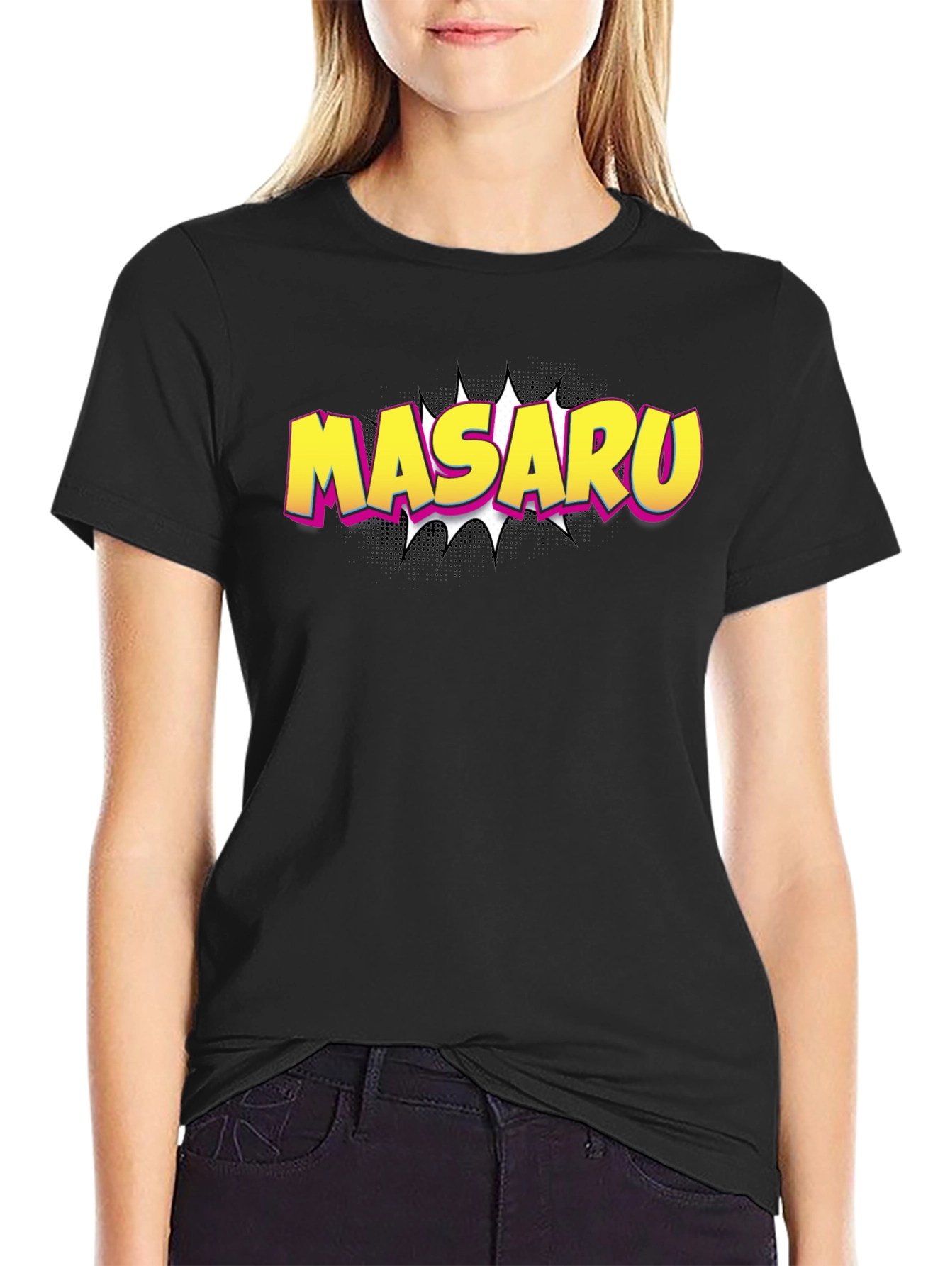 Black Masaru Graphic T-Shirt - Stylish Pop Art Tee view 2