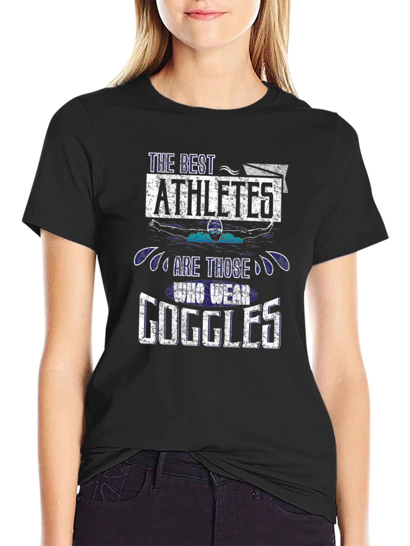 Black Athlete Goggles T-Shirt: The Best Wear Goggles view 2