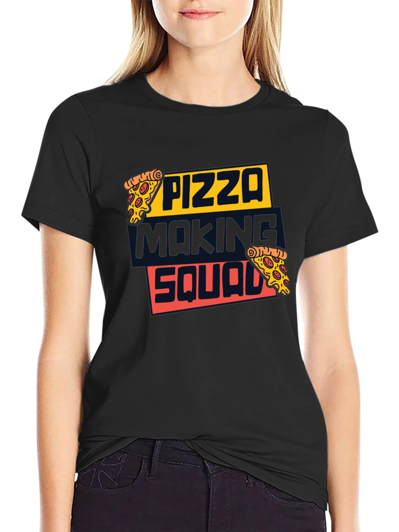 Black Pizza Making Squad Graphic Tee view 2