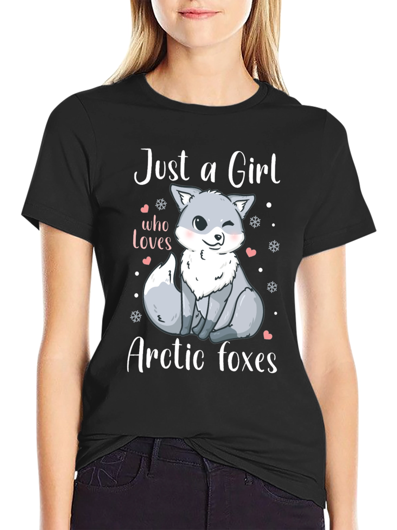 Black Girl Who Loves Arctic Foxes T-Shirt view 2