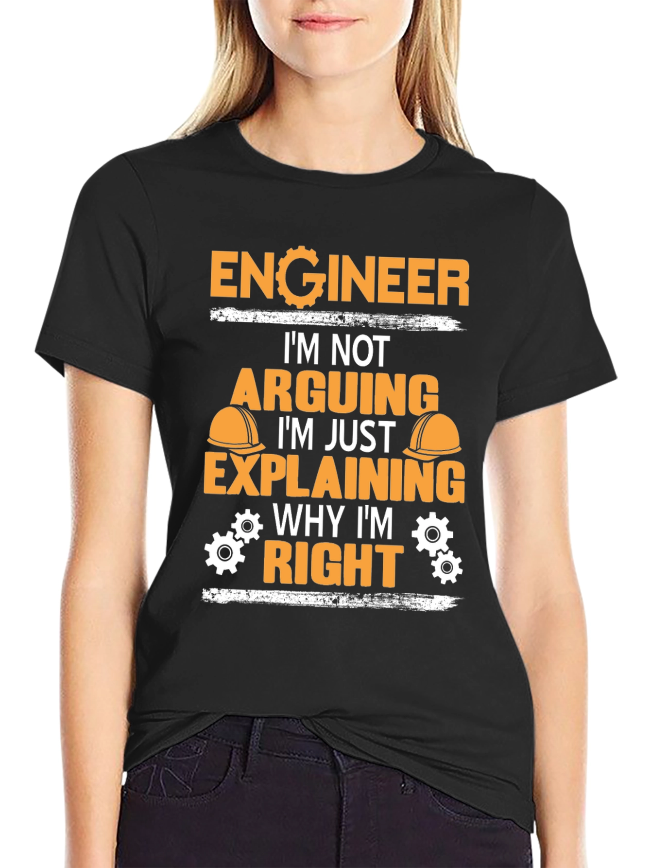 Black Engineer Explaining Why I'm Right Black T-Shirt view 2