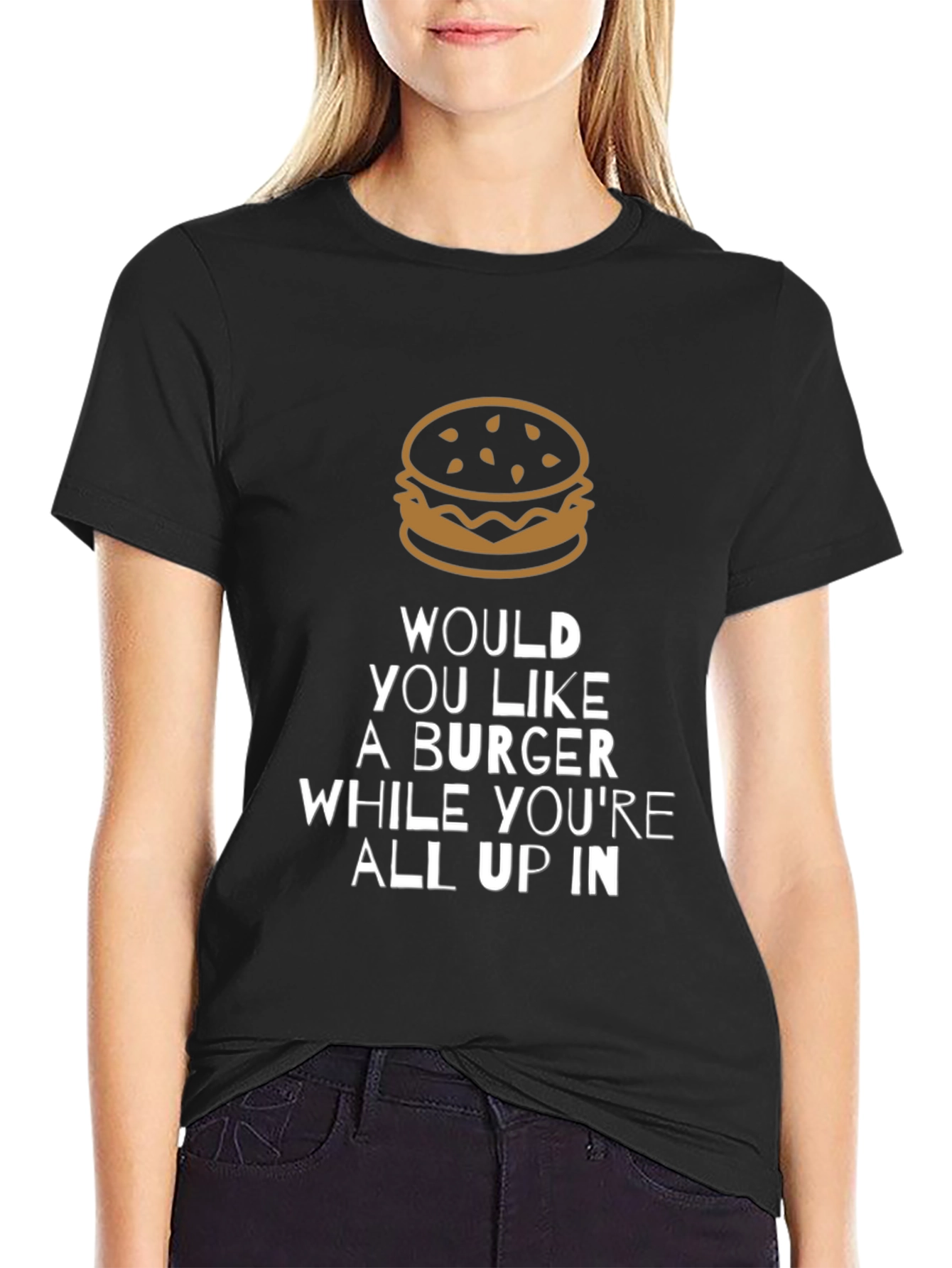 Black Burger Graphic T-Shirt - Funny Men's Tee view 2