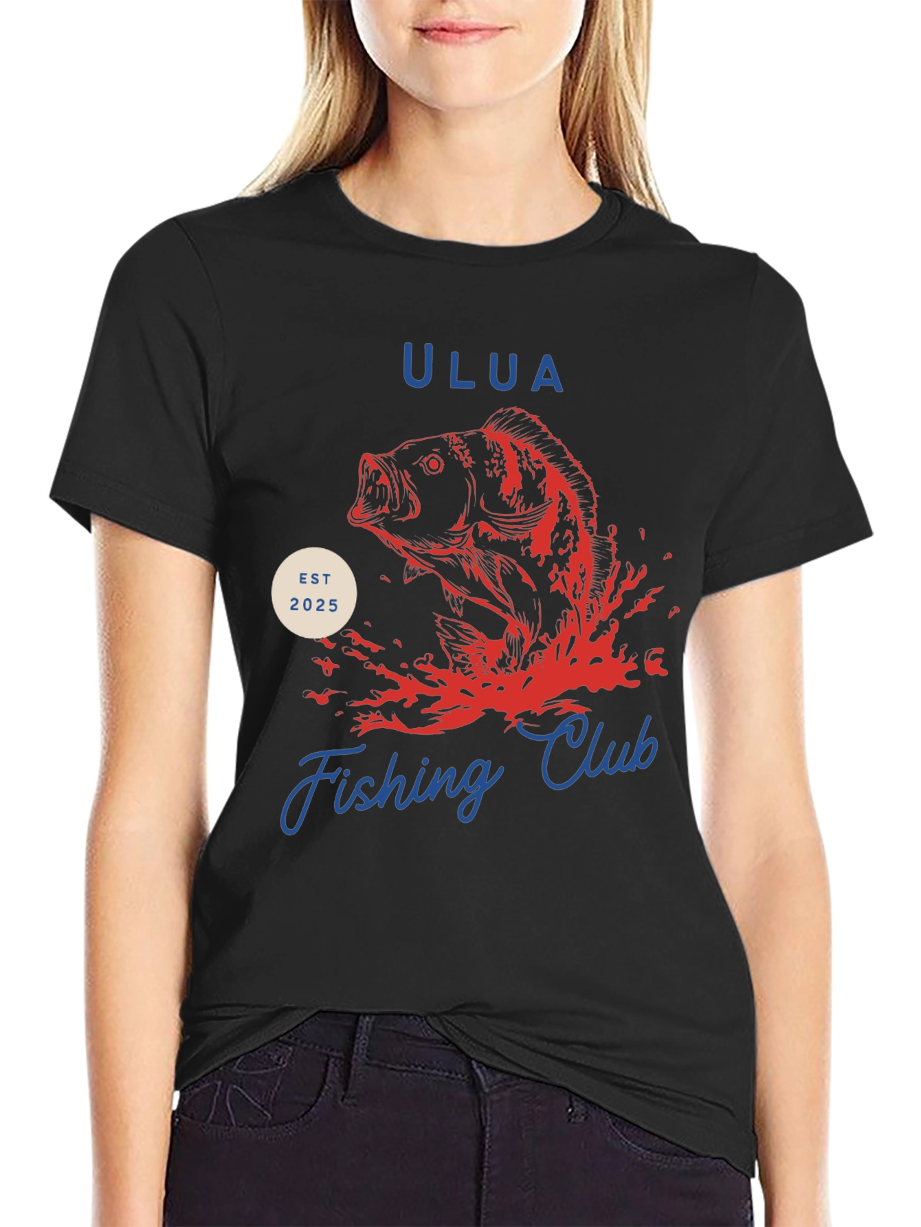 Black Ulua Fishing Club Black T-Shirt view 2