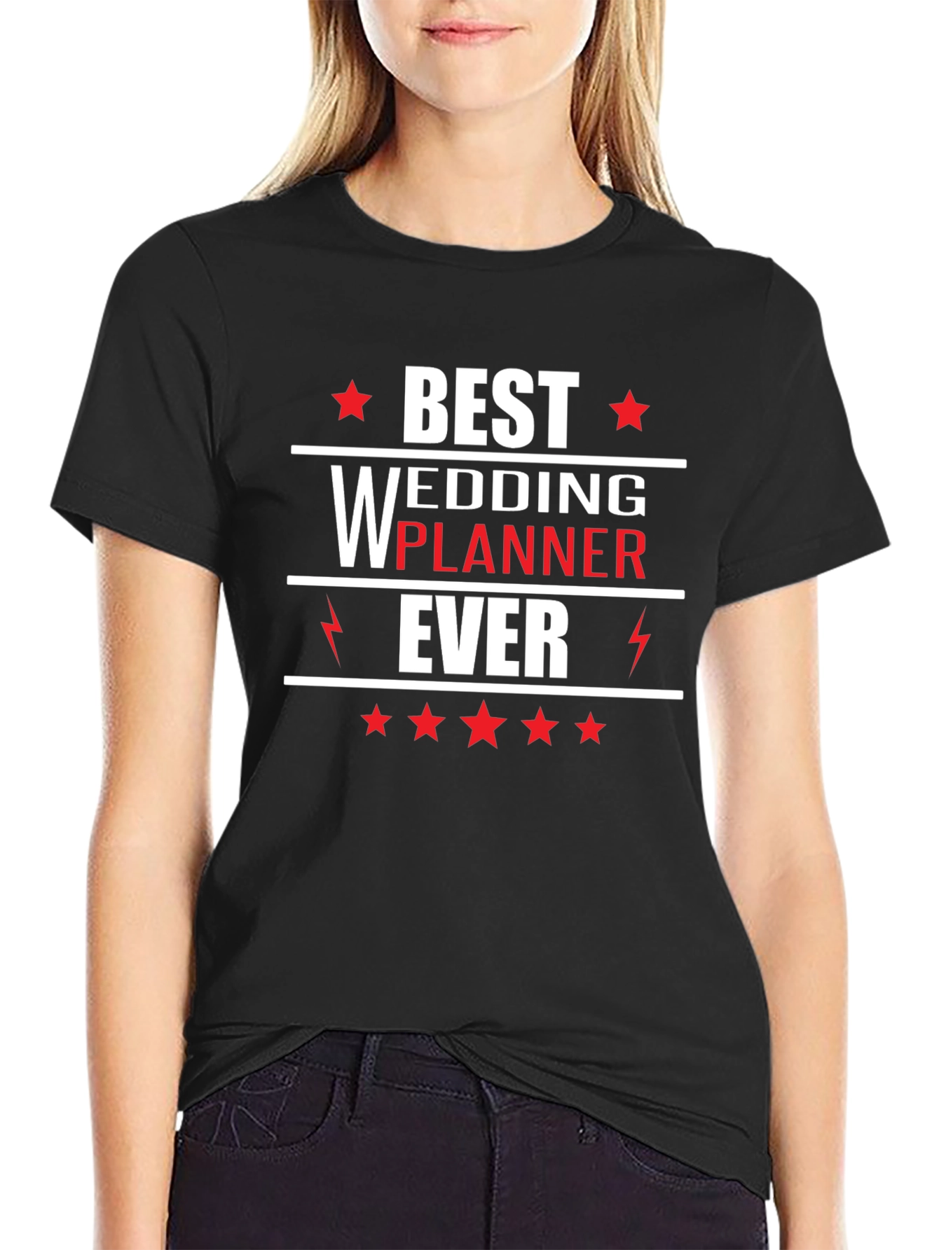 Black Best Wedding Planner Ever T-Shirt view 2