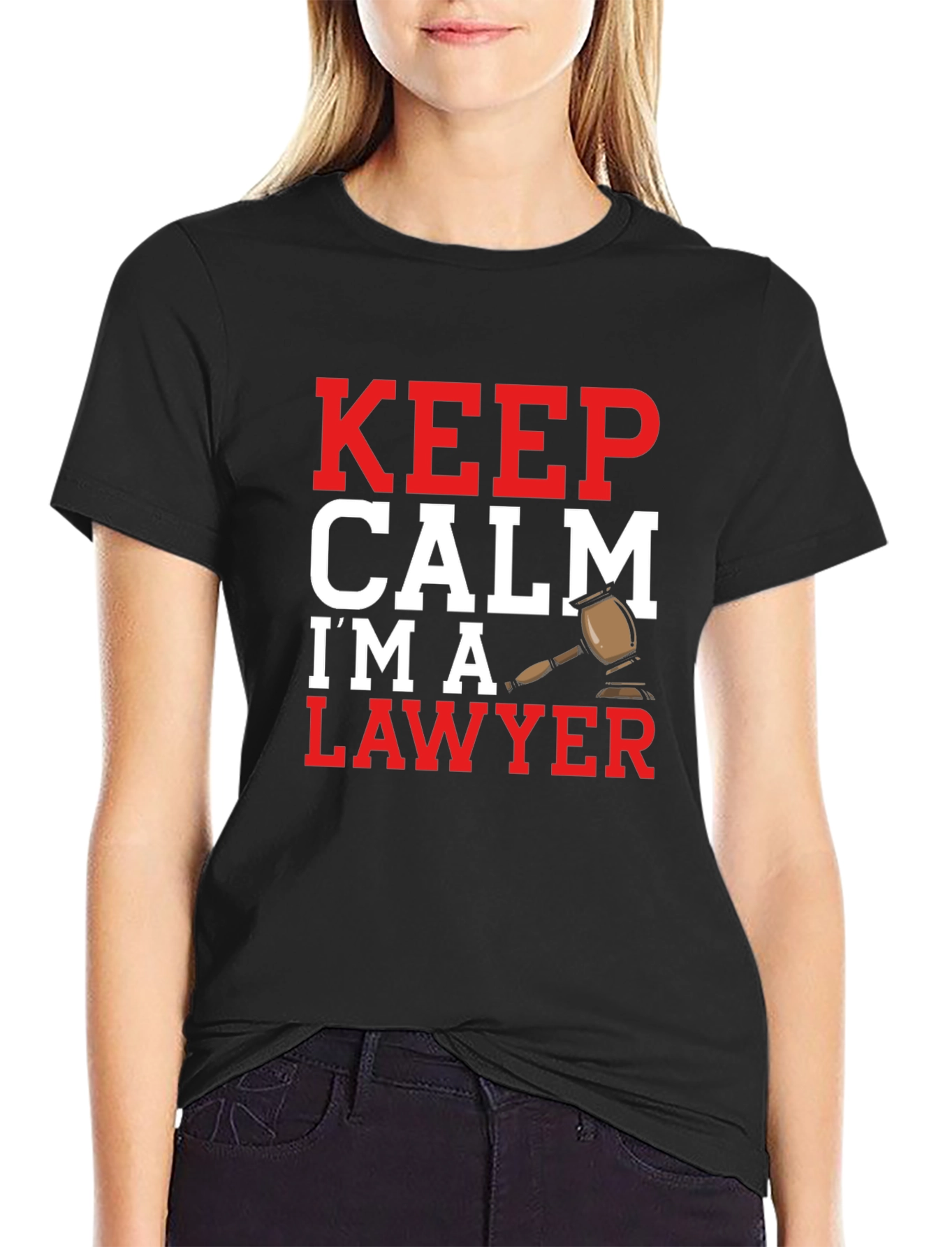 Black Keep Calm I'm A Lawyer T-Shirt - Novelty Law Attorney Tee view 2