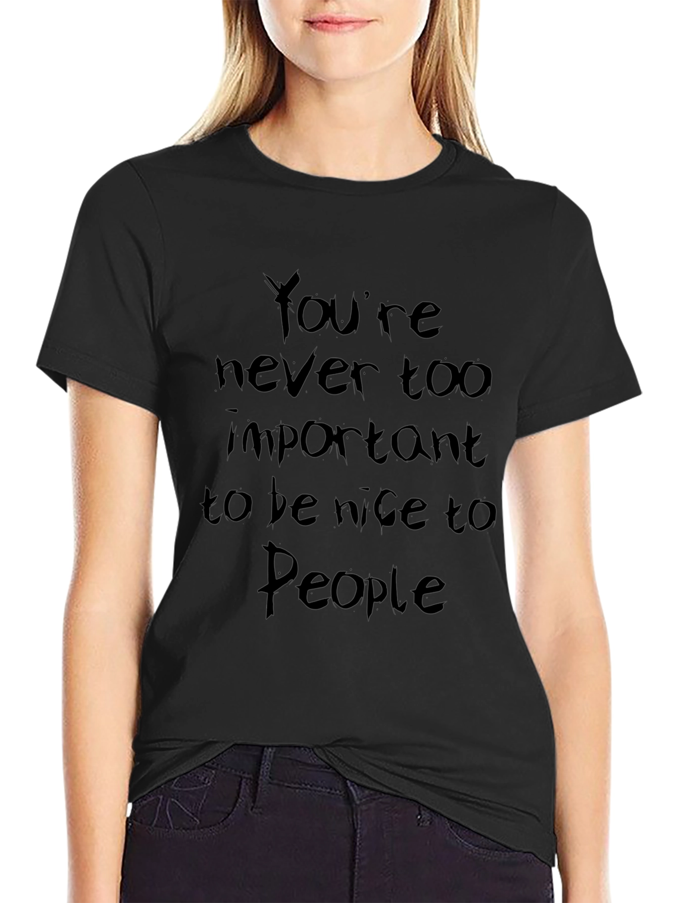 Black Inspirational Black T-Shirt: Be Nice to People view 2