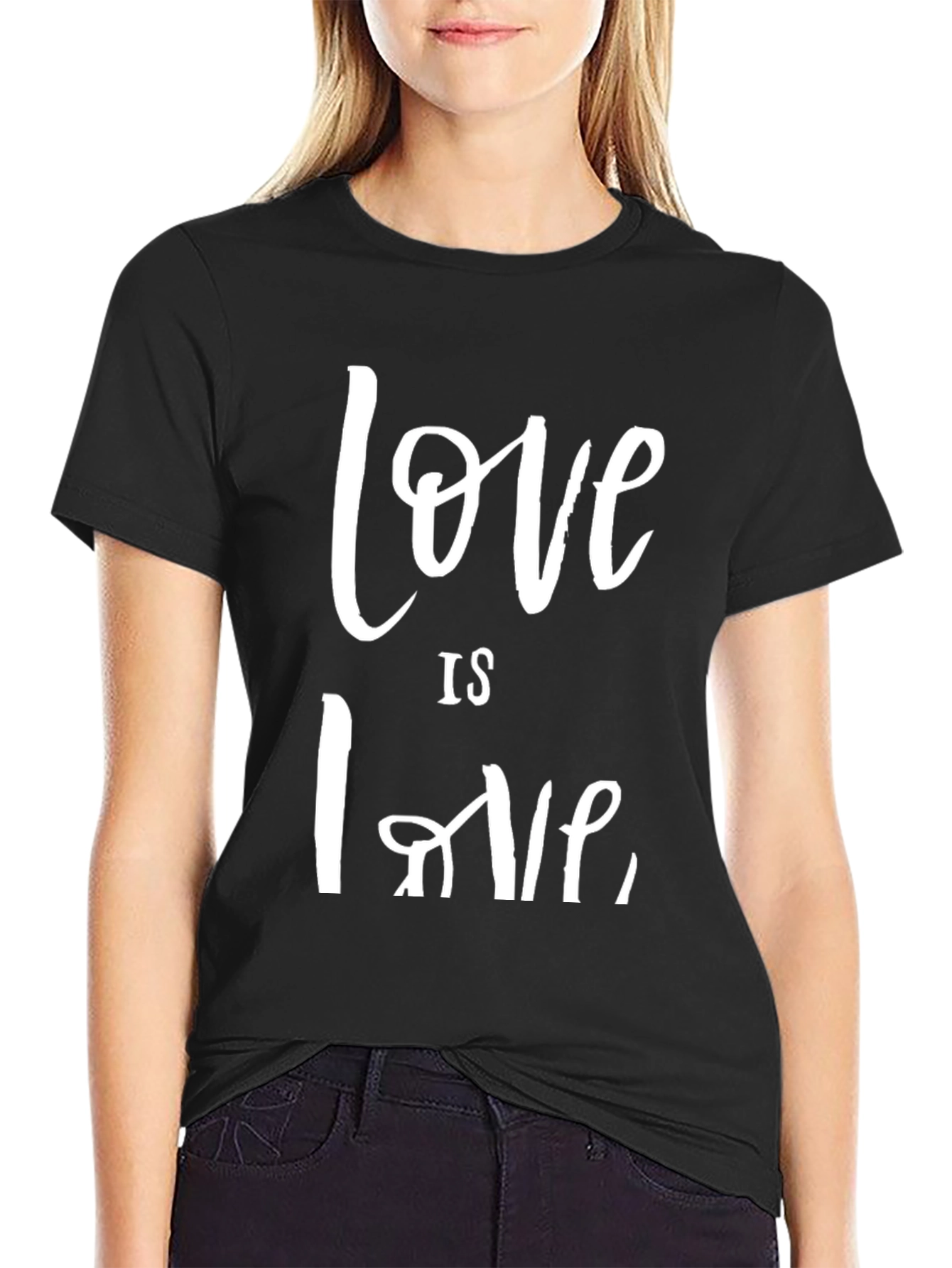 Black Love is Love Graphic T-Shirt - Black view 2