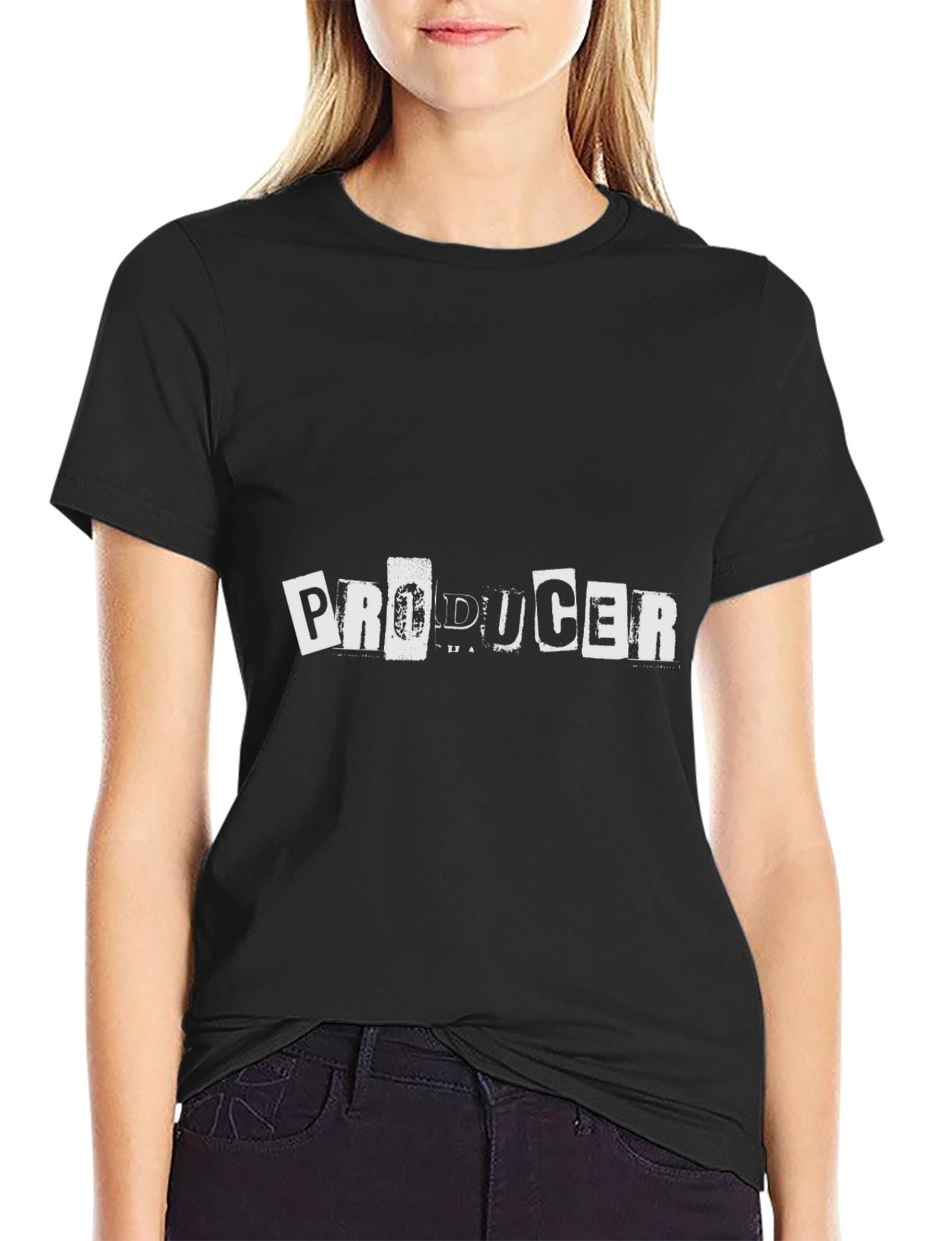 Black Producer Black T-Shirt Creative Design view 2