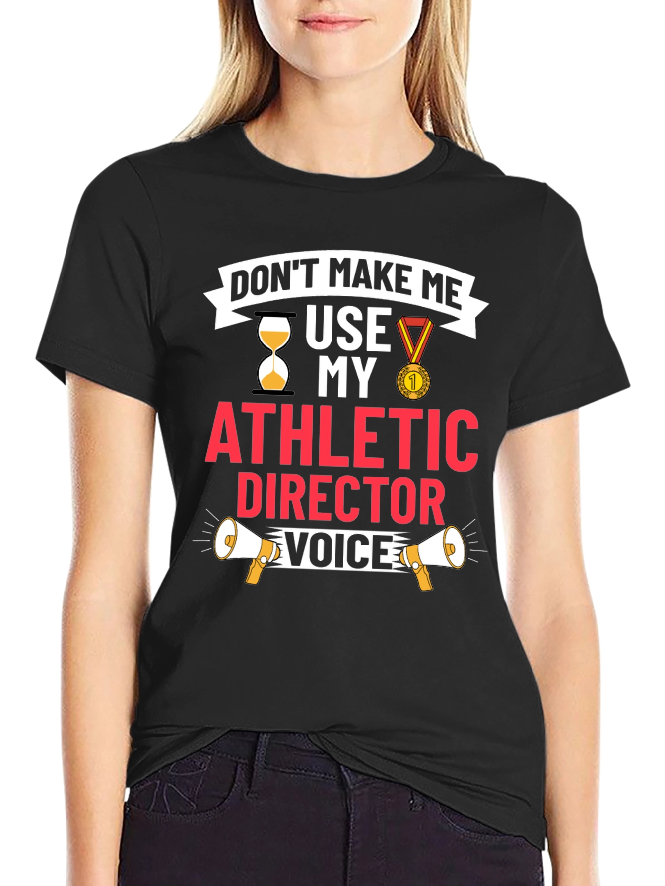 Black Athletic Director Voice T-Shirt view 2