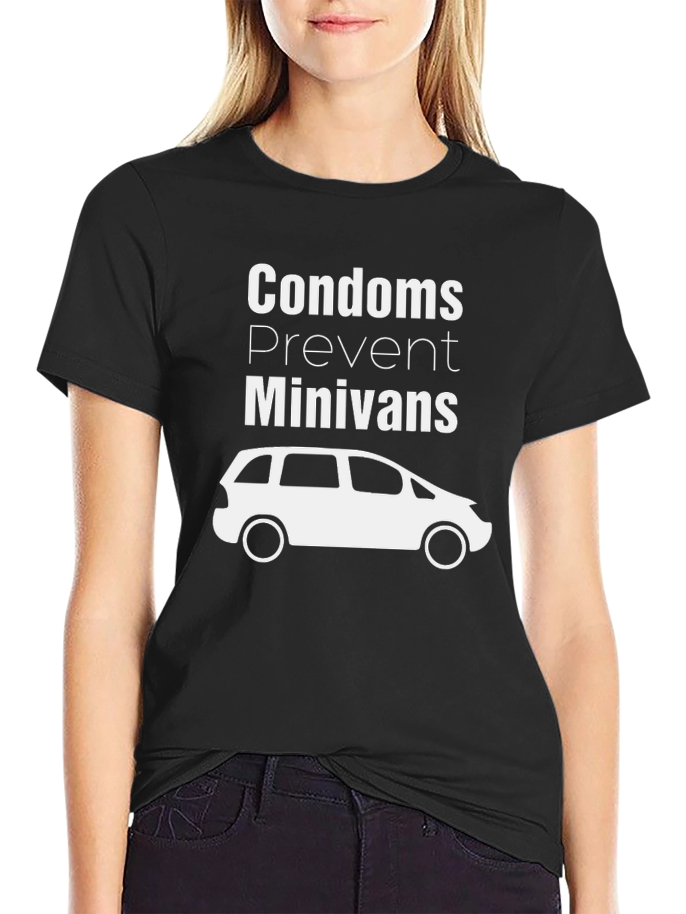 Black Condoms Prevent Minivans T-Shirt view 2