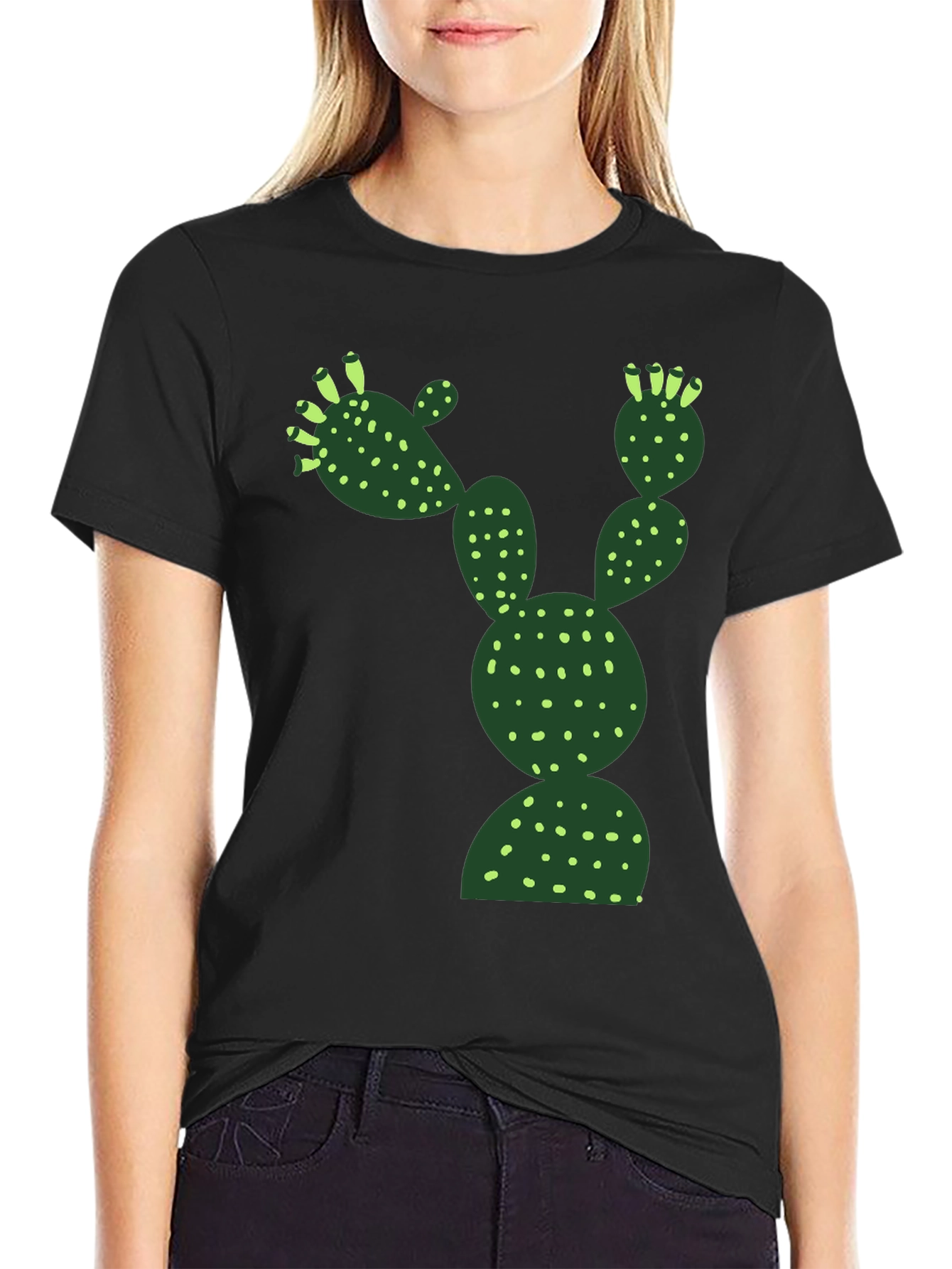 Black Cactus Graphic Tee - Desert Humor T-Shirt view 2