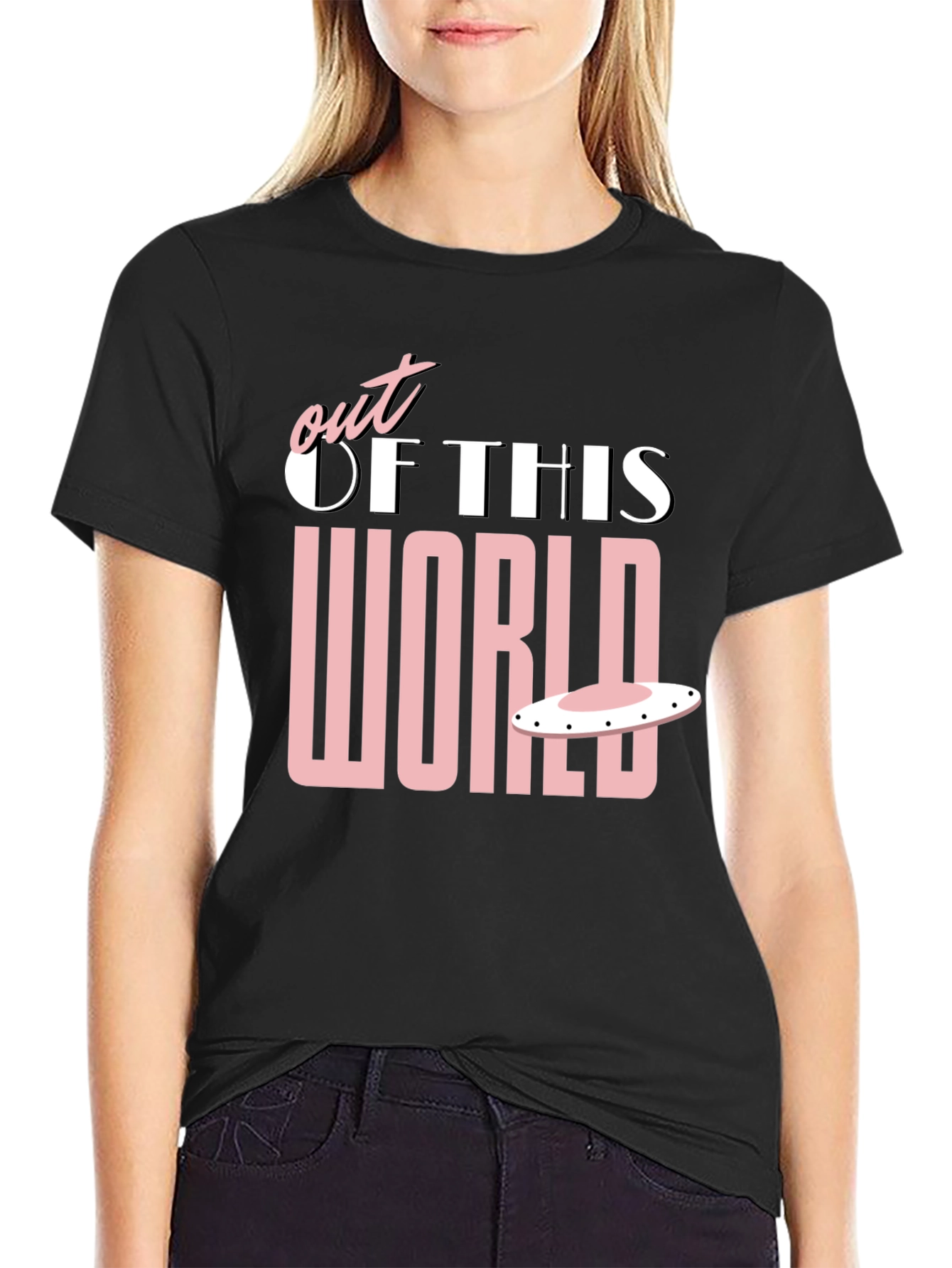 Black Out of This World Black Graphic T-Shirt view 2