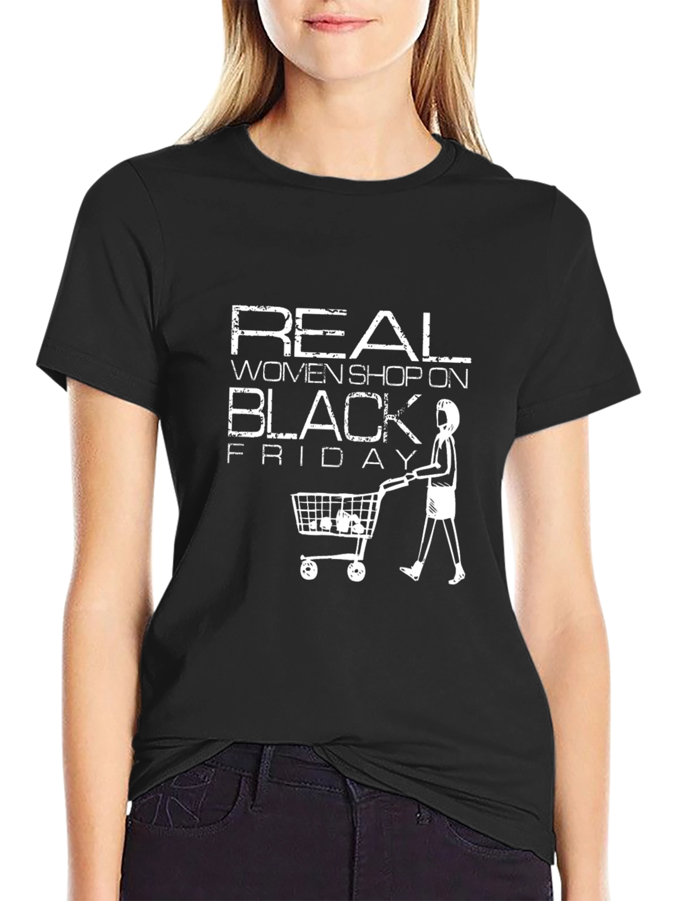 Black Real Women Shop On Black Friday T-Shirt view 2
