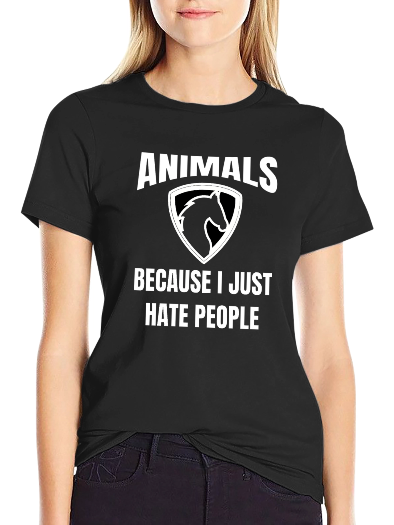 Black Animals T-Shirt: I Hate People view 2
