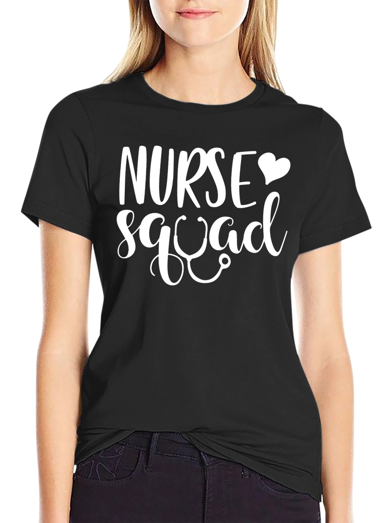Black Nurse Squad T-Shirt - Medical Team Apparel view 2