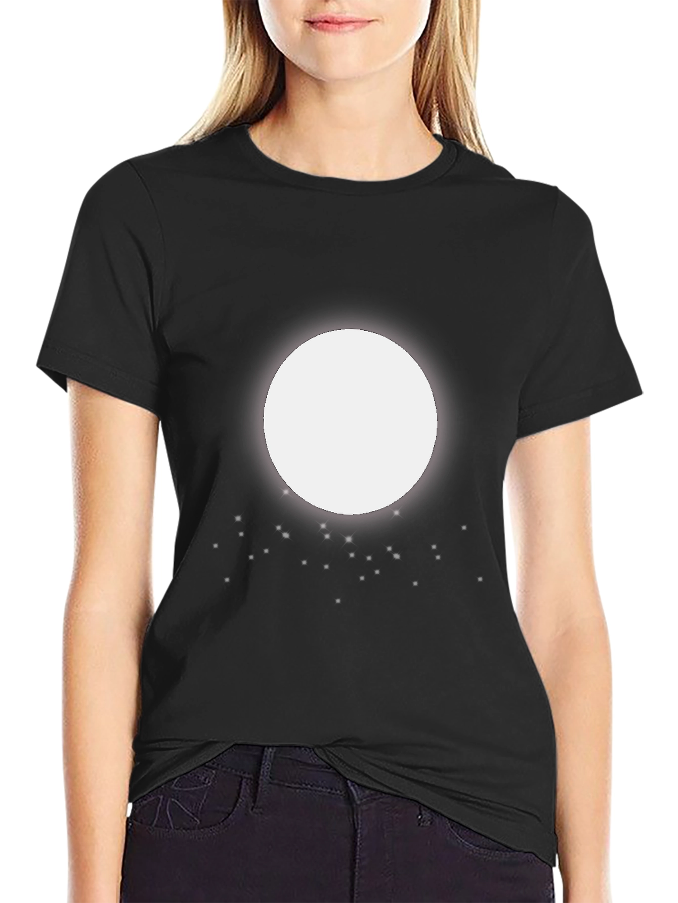 Black Abstract Circle Graphic Black T-Shirt view 2