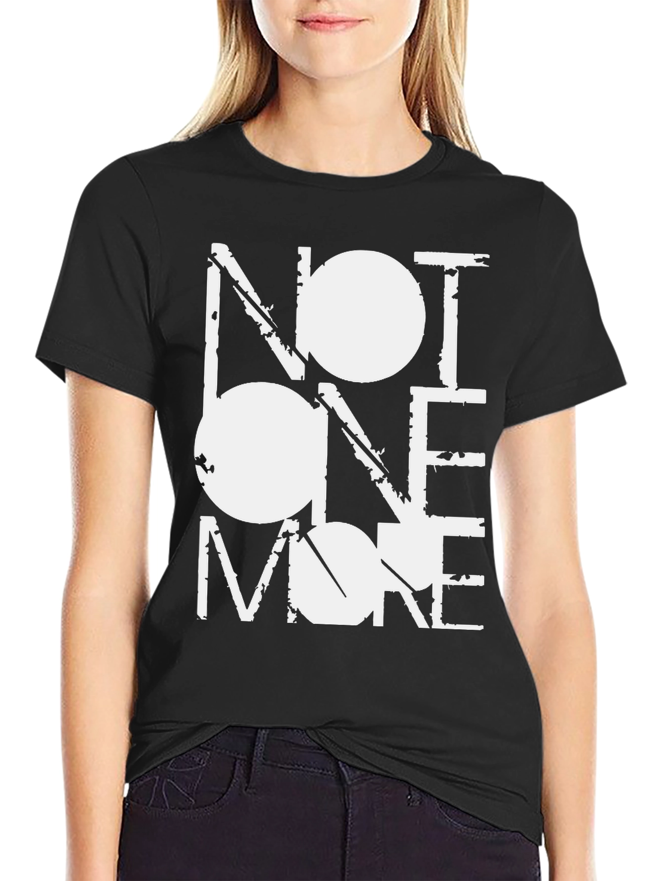 Black Distressed Graphic Tee - Not One More view 2