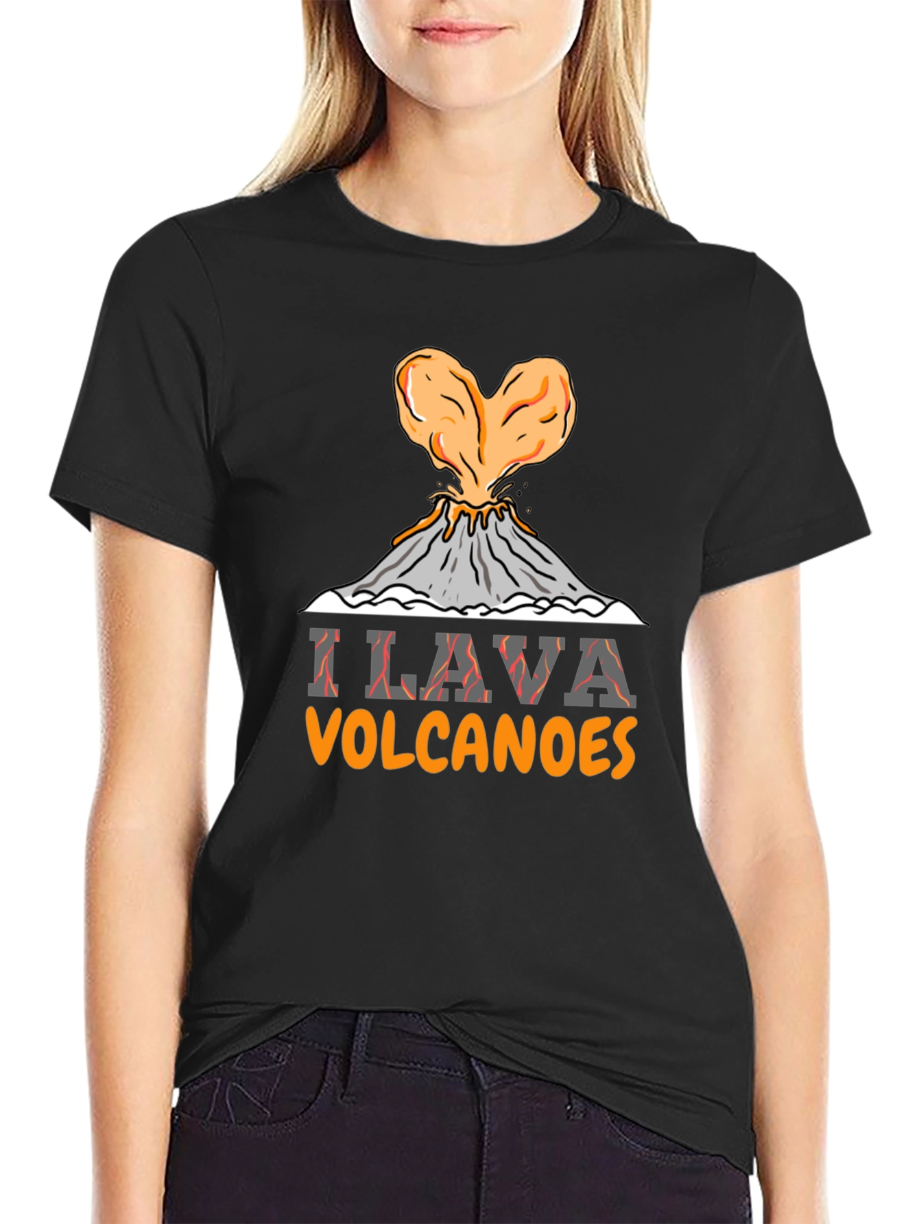 Black I Lava Volcanoes Graphic Tee view 2