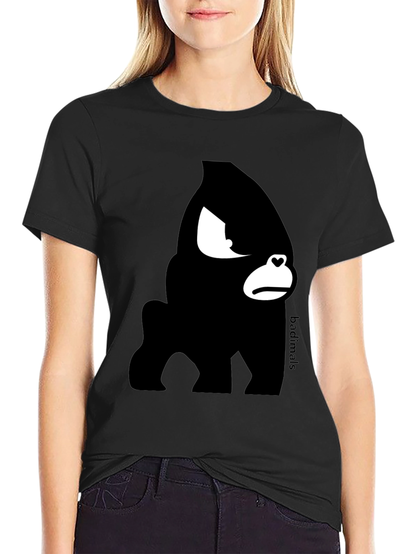 Black Badimals Black Gorilla Graphic T-Shirt view 2