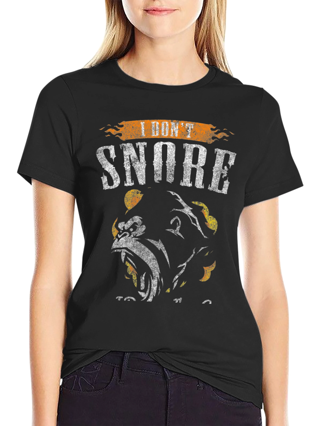 Black I Don't Snore Gorilla Graphic Tee - Black view 2