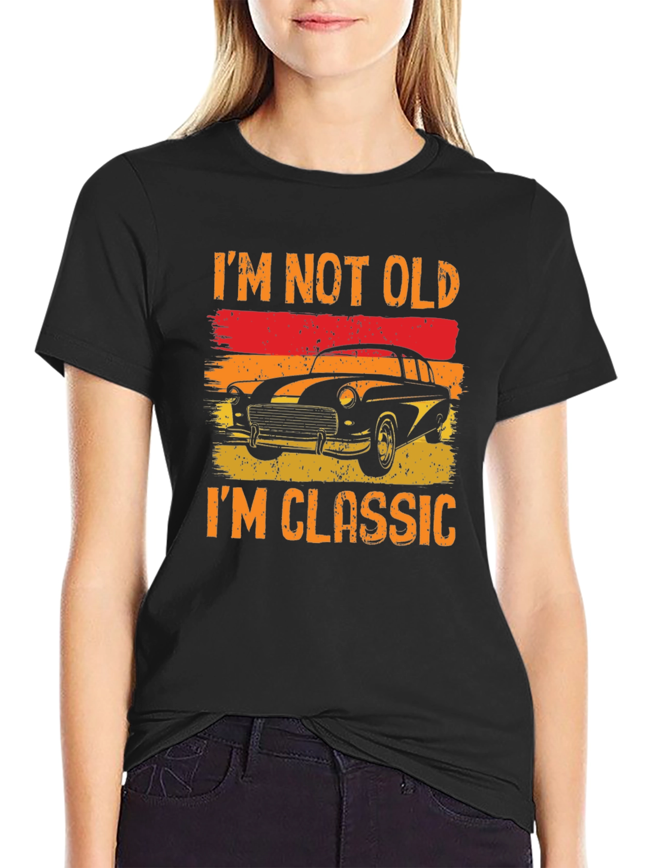 Black Classic Car T-Shirt - I'm Not Old, I'm Classic view 2