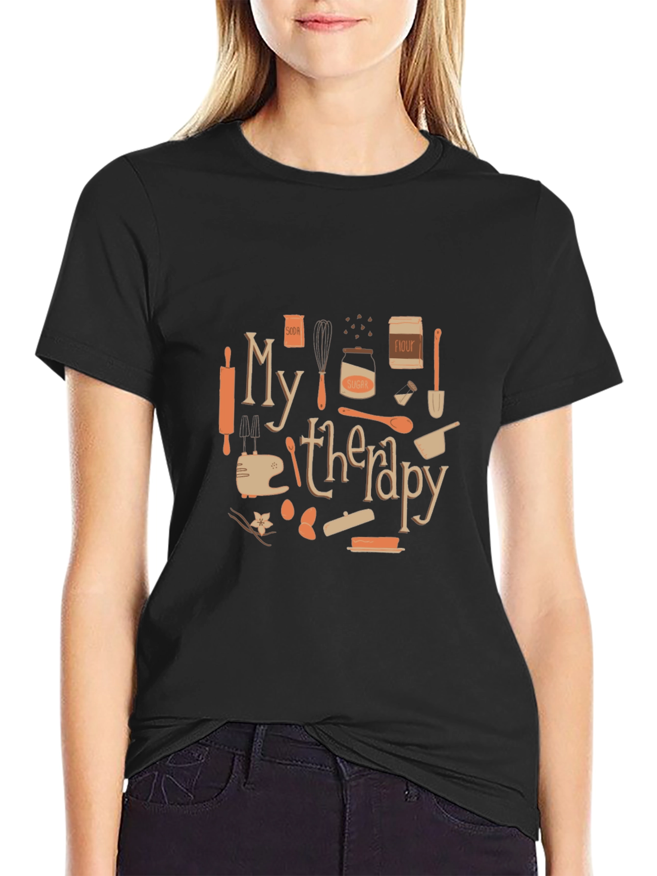 Black Baking Therapy T-Shirt - Baker's Delight view 2