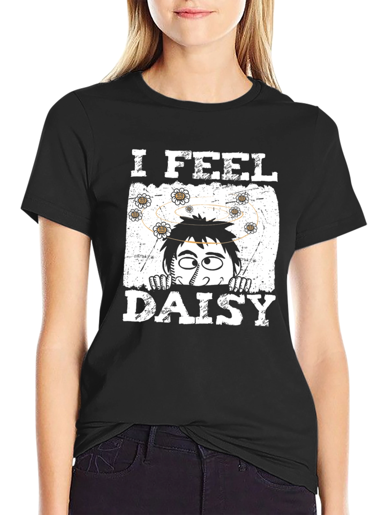 Black I Feel Daisy Graphic T-Shirt view 2