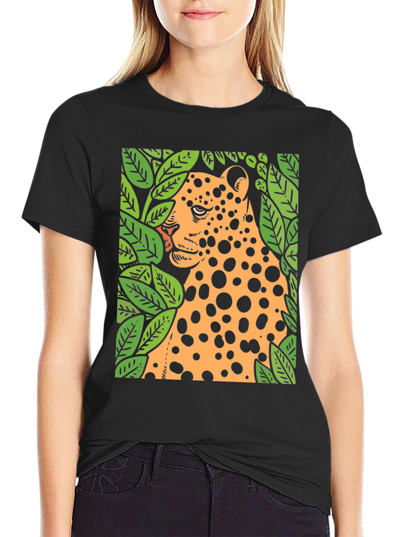 Black Leopard Print T-Shirt - Urban Style view 2