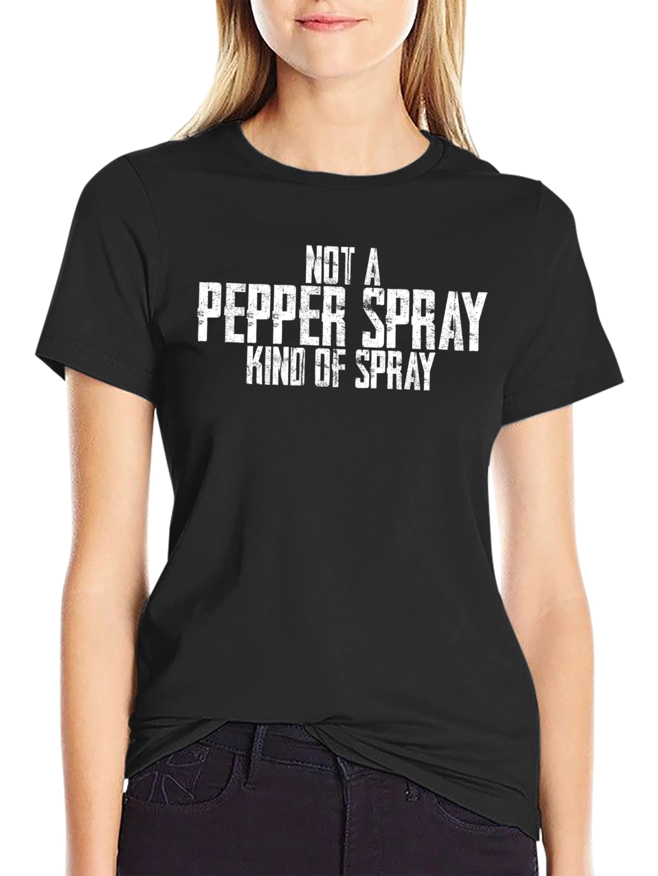 Black Not A Pepper Spray Funny Novelty T-Shirt view 2
