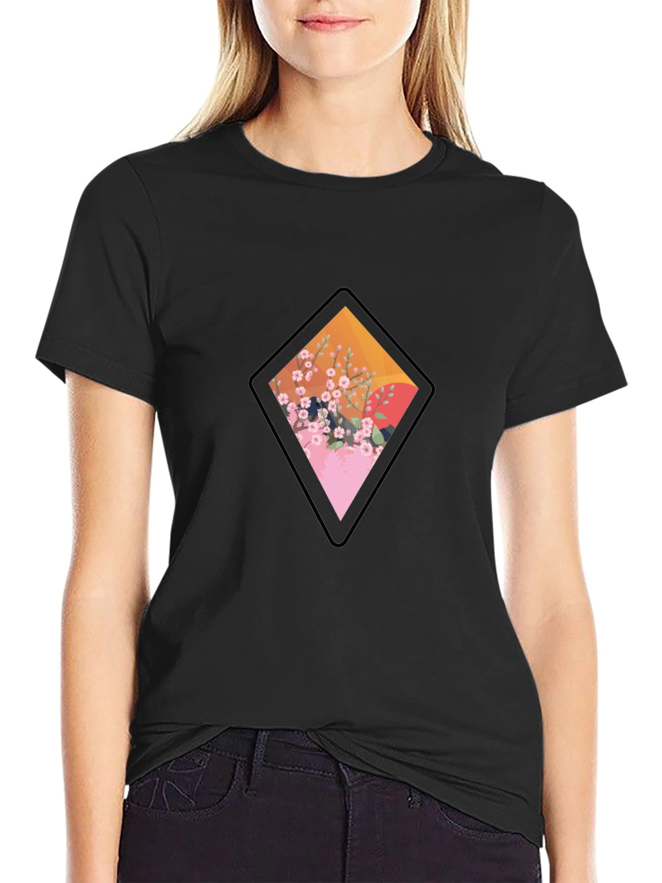 Black Diamond Floral Graphic Tee view 2