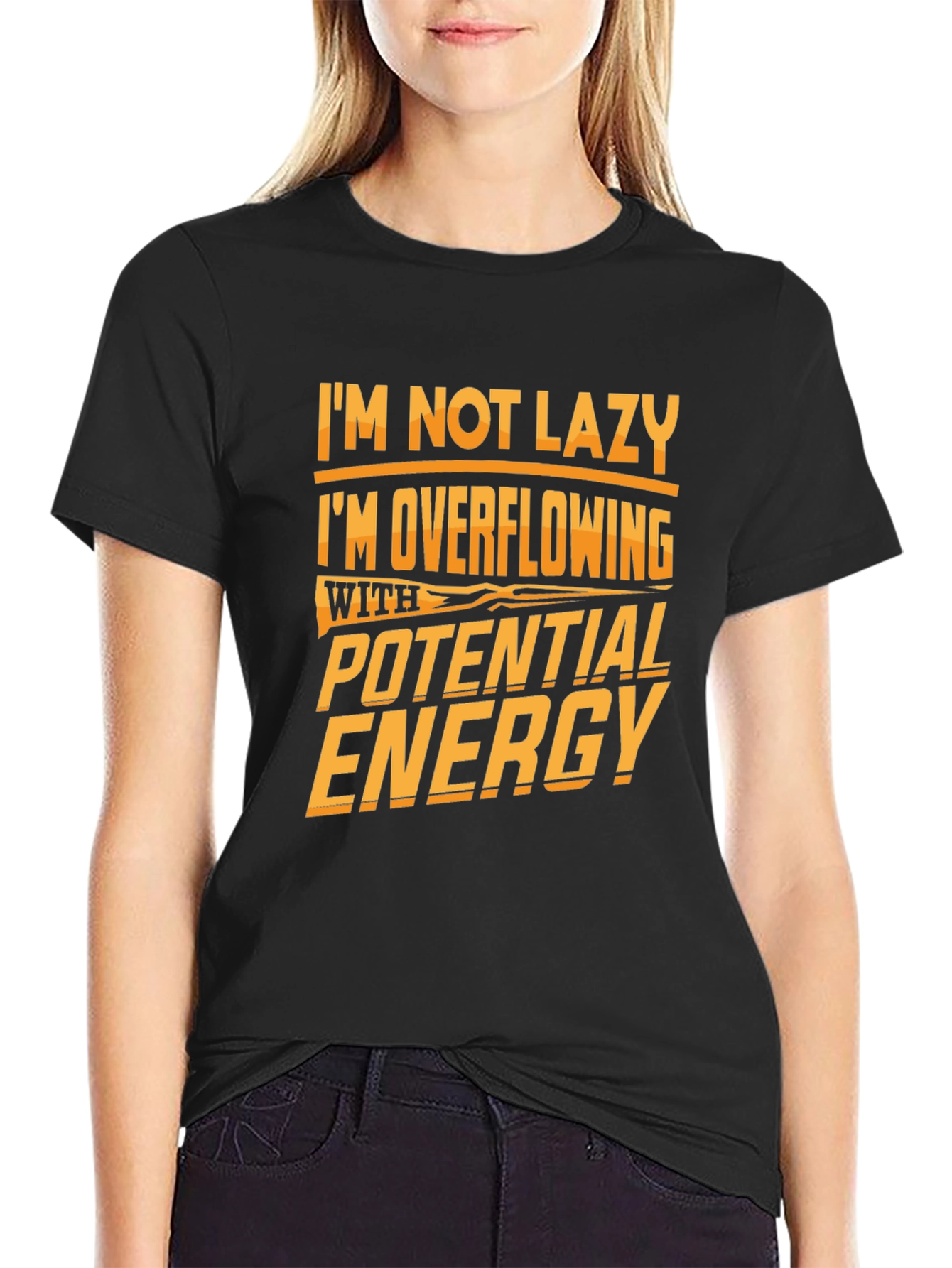 Black Funny Potential Energy Graphic Tee view 2