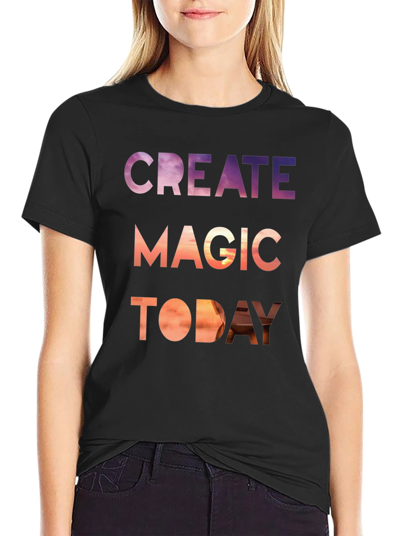 Black Create Magic Today Graphic Tee - Stylish Comfort view 2