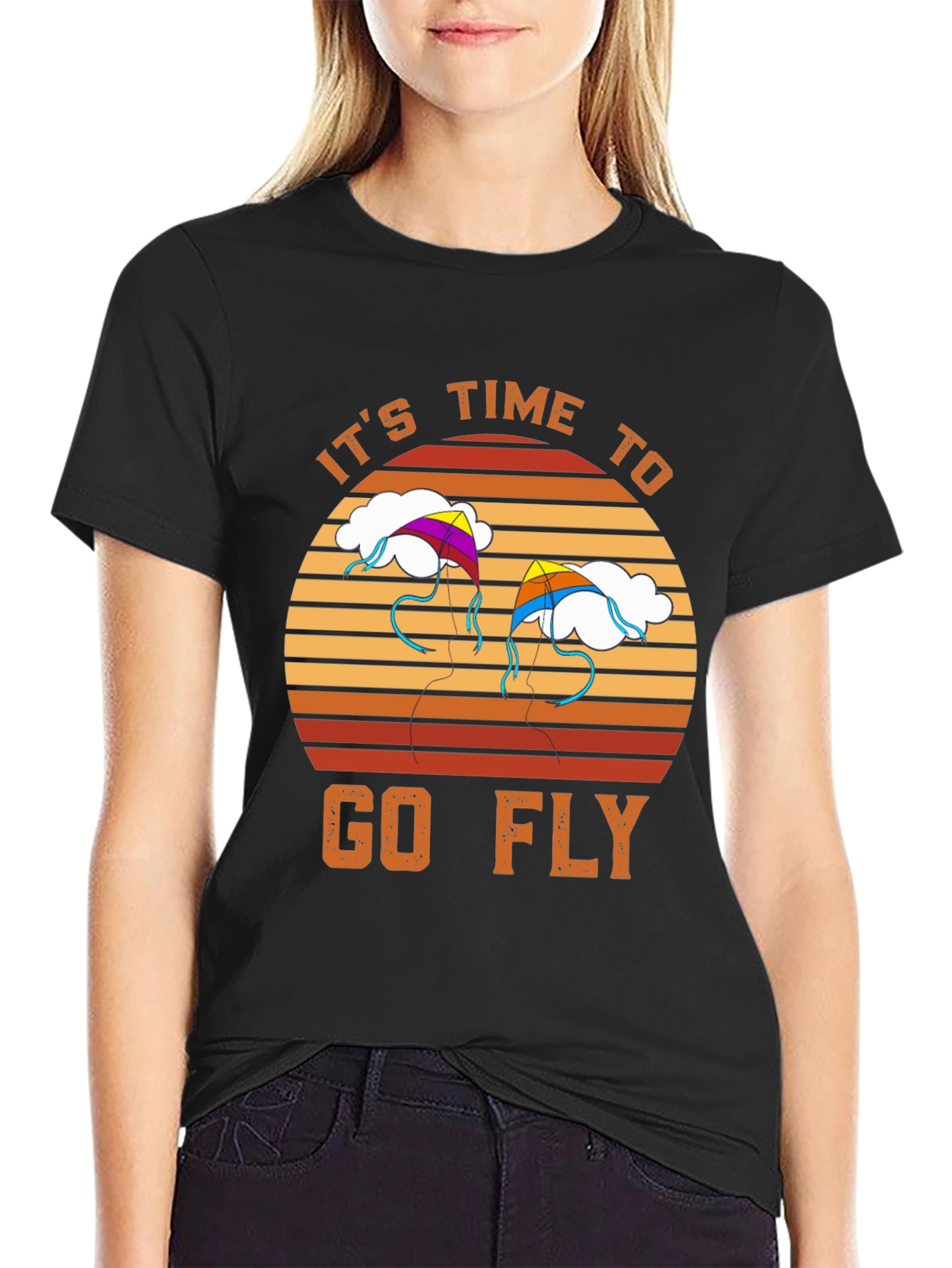 Black It's Time to Go Fly T-Shirt view 2