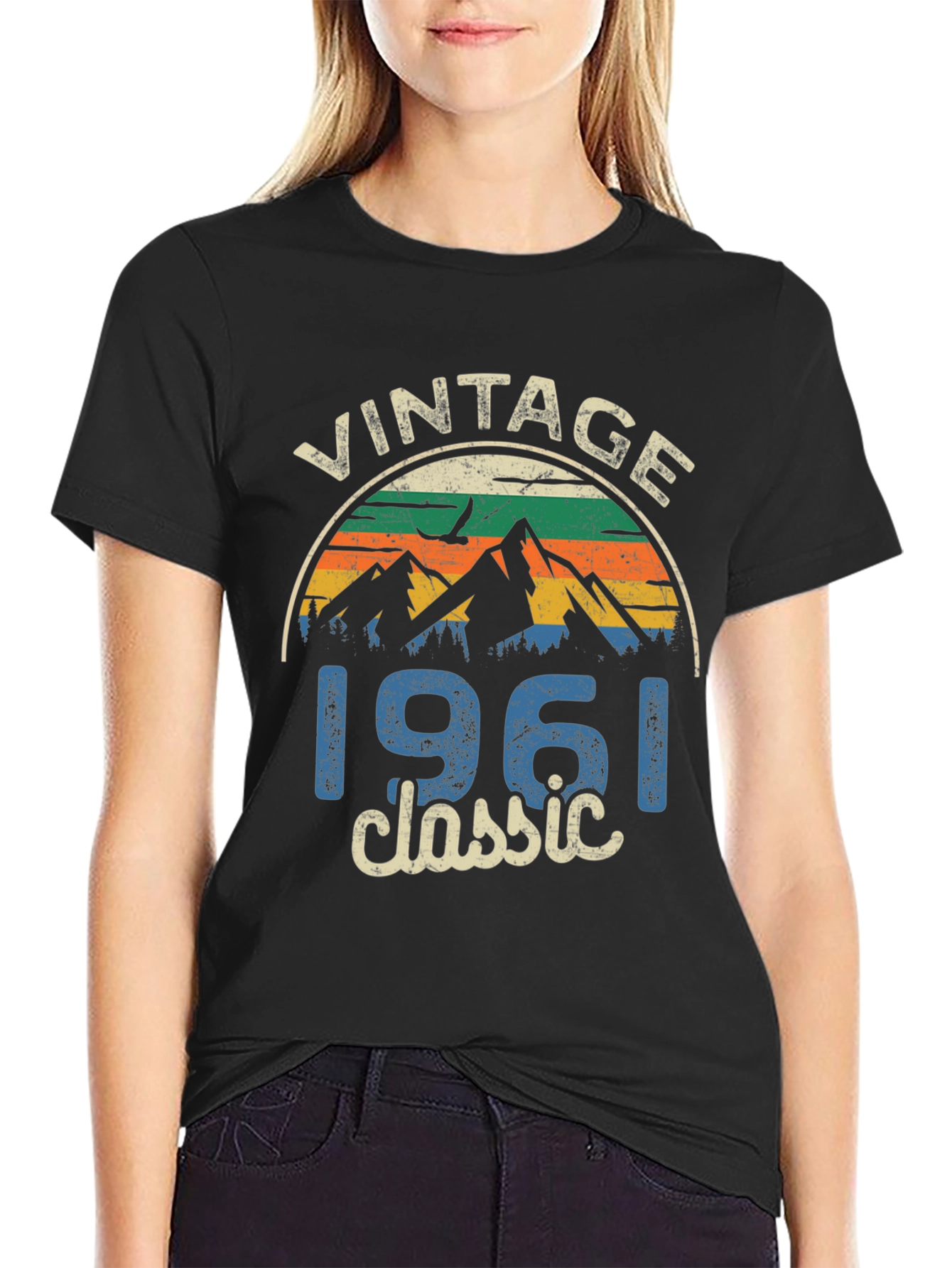 Black Vintage 1961 Classic Graphic T-Shirt view 2
