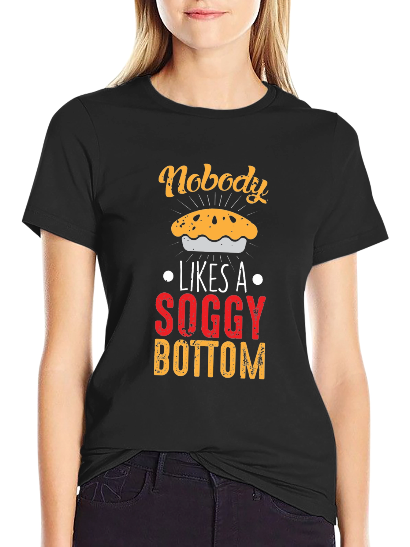 Black Nobody Likes Soggy Bottom T-Shirt view 2