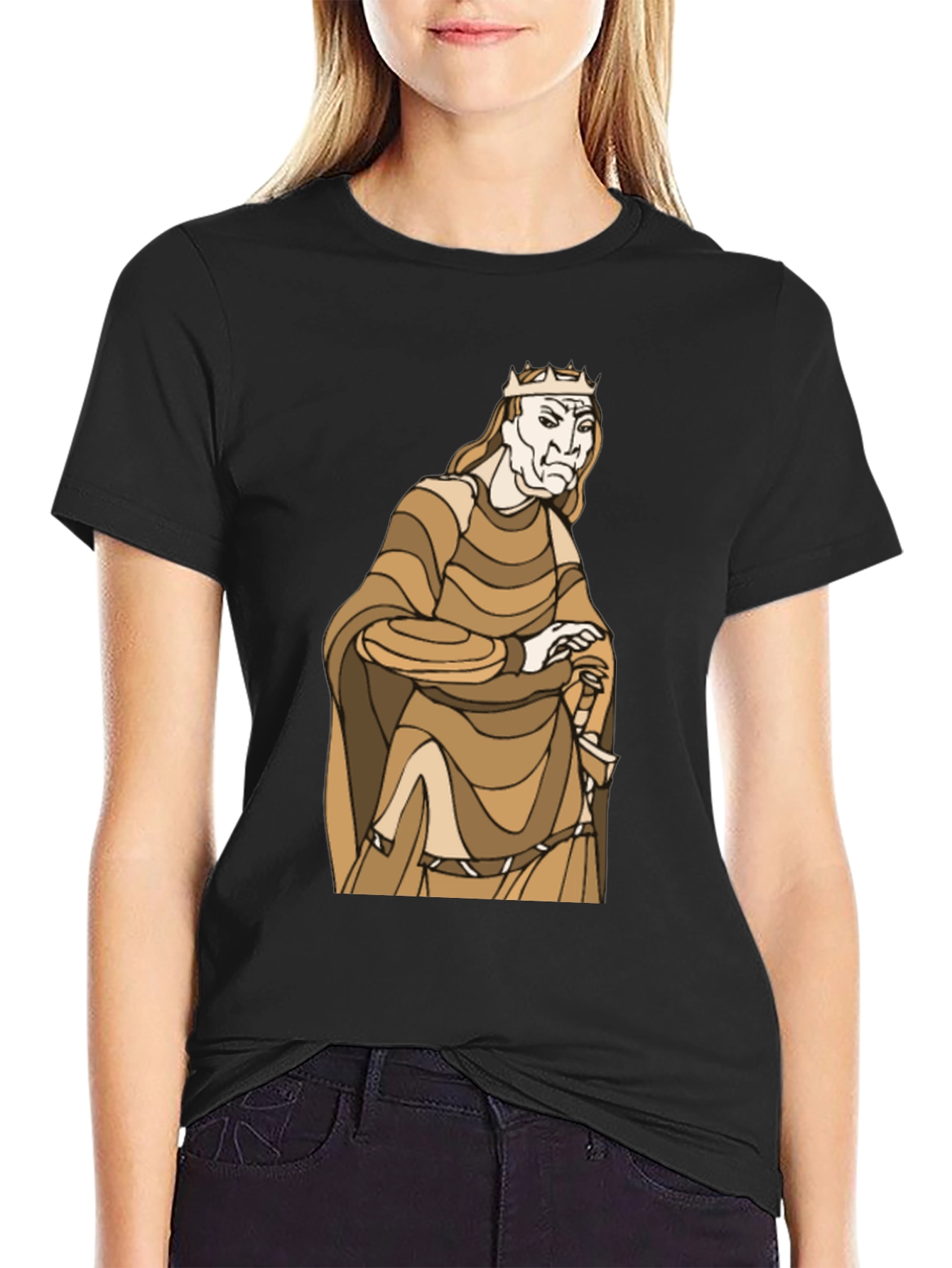 Black King Graphic Black T-Shirt view 2