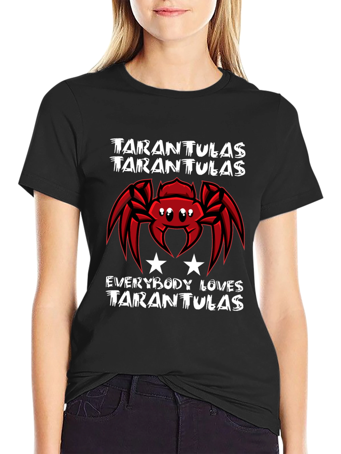 Black Tarantulas Graphic Tee - Everybody Loves Tarantulas T-Shirt view 2