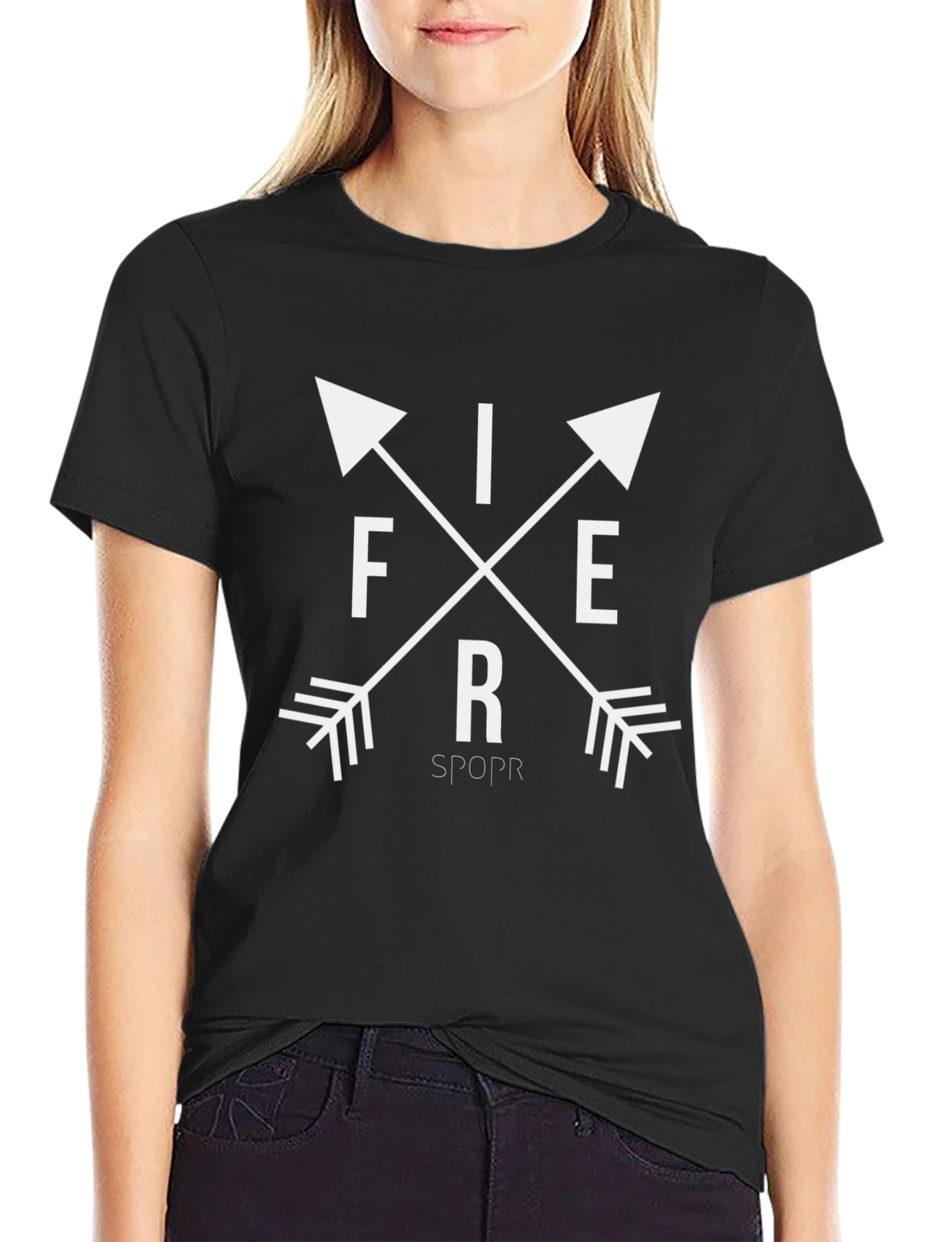 Black Fierce Arrow Graphic Black T-Shirt view 2