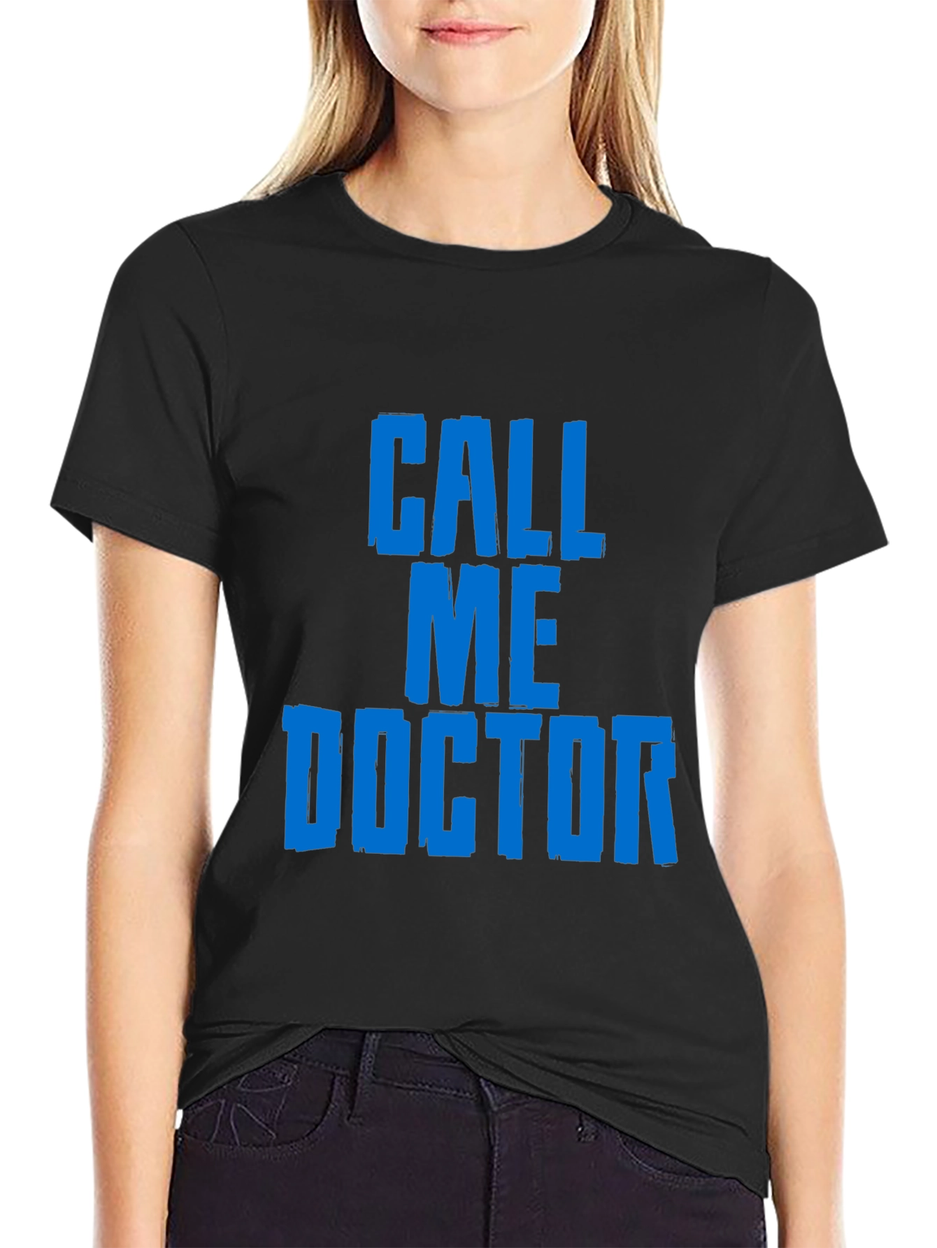 Black Call Me Doctor Graphic Tee - Black view 2