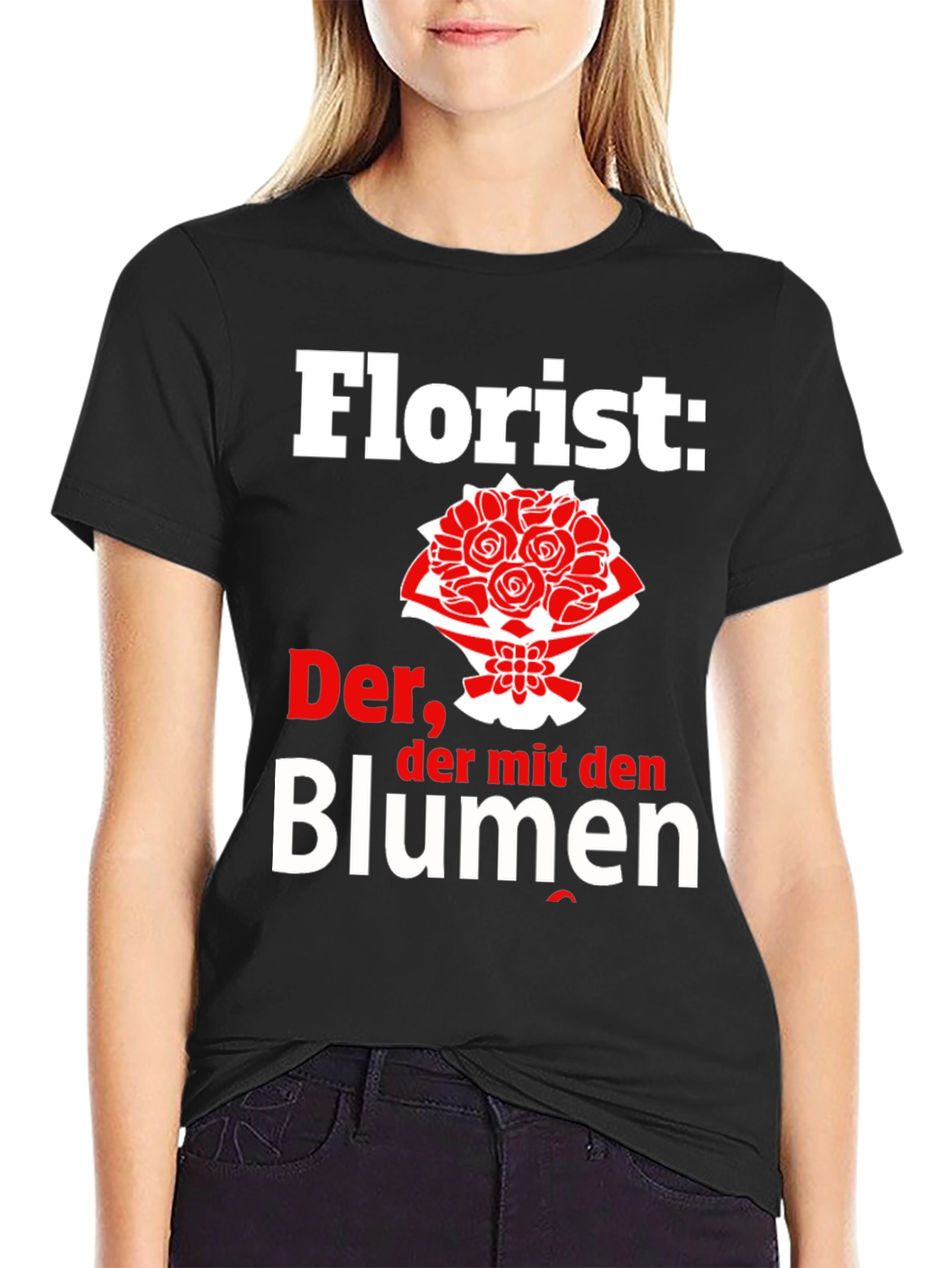 Black Florist T-Shirt - Der, der mit den Blumen view 2