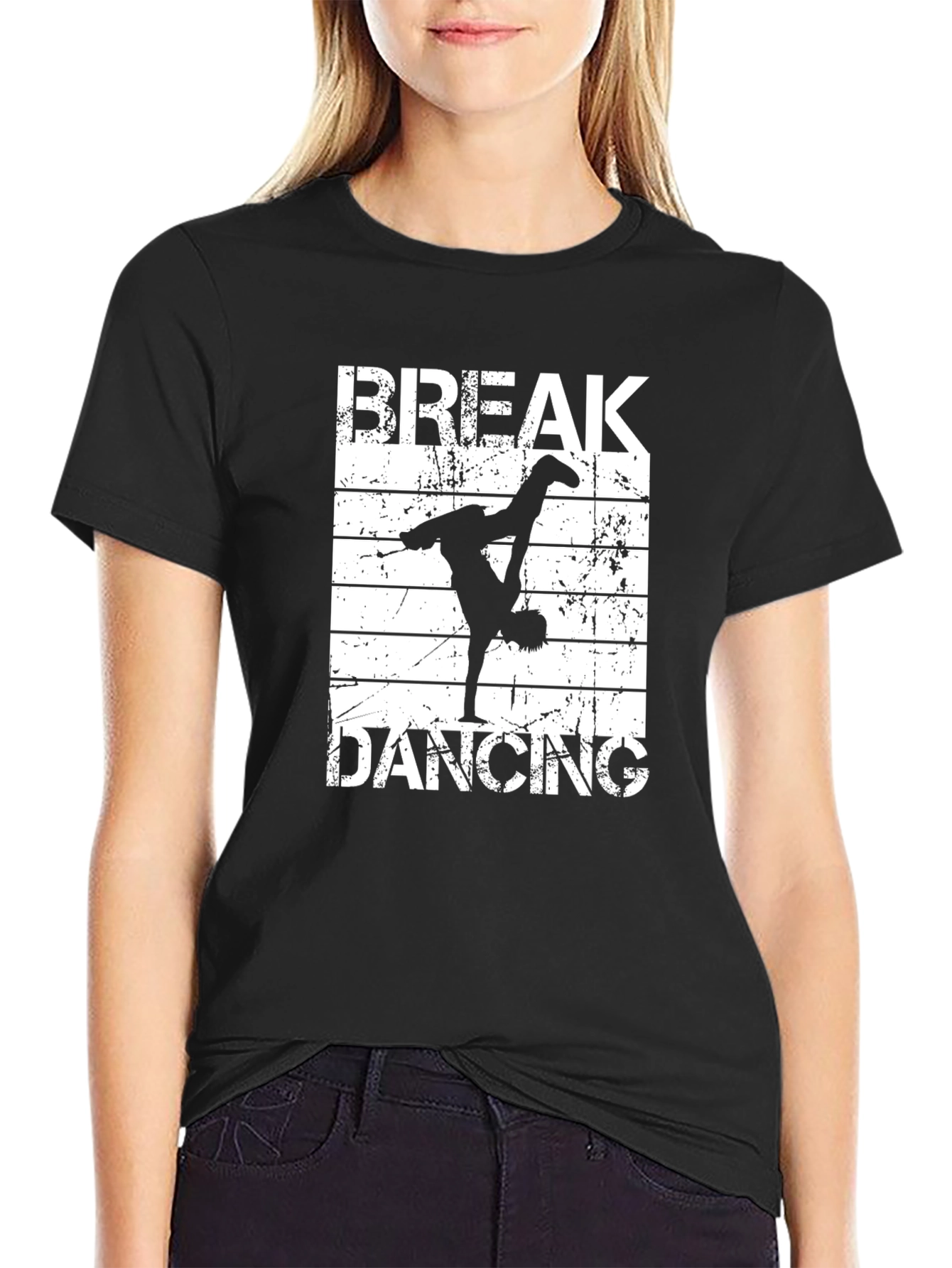 Black Break Dancing Black T-Shirt - Street Style Tee view 2