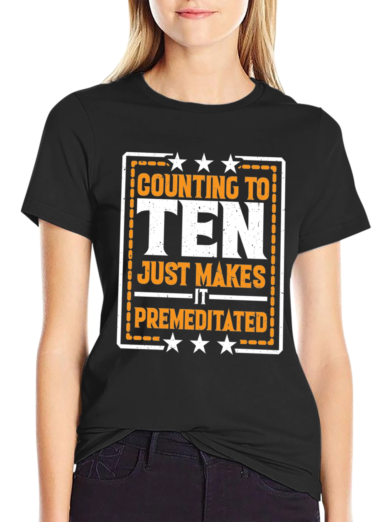 Black Counting to Ten T-Shirt - Funny Sarcastic Graphic Tee view 2