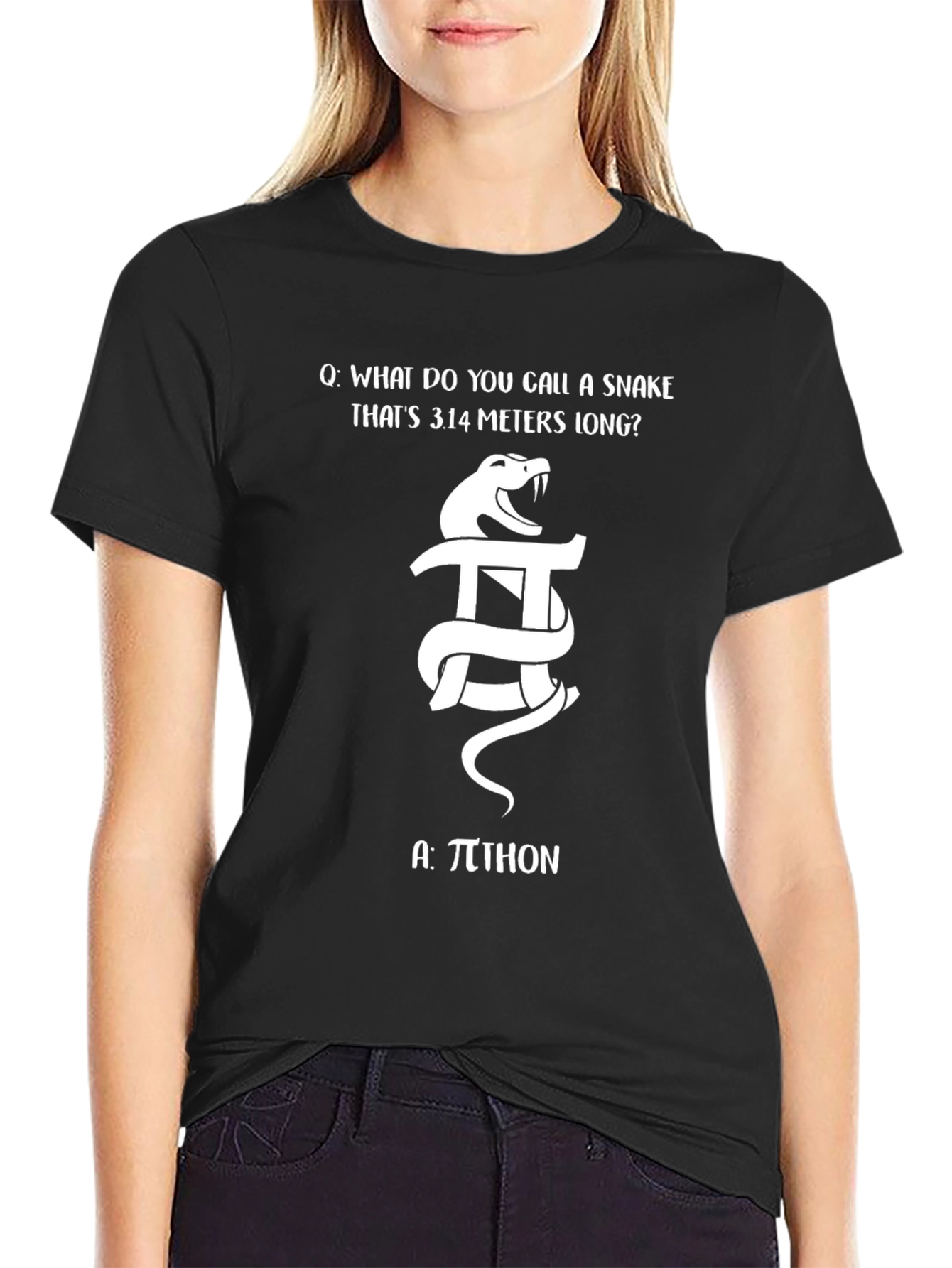Black Pi-thon Snake Joke T-Shirt view 2