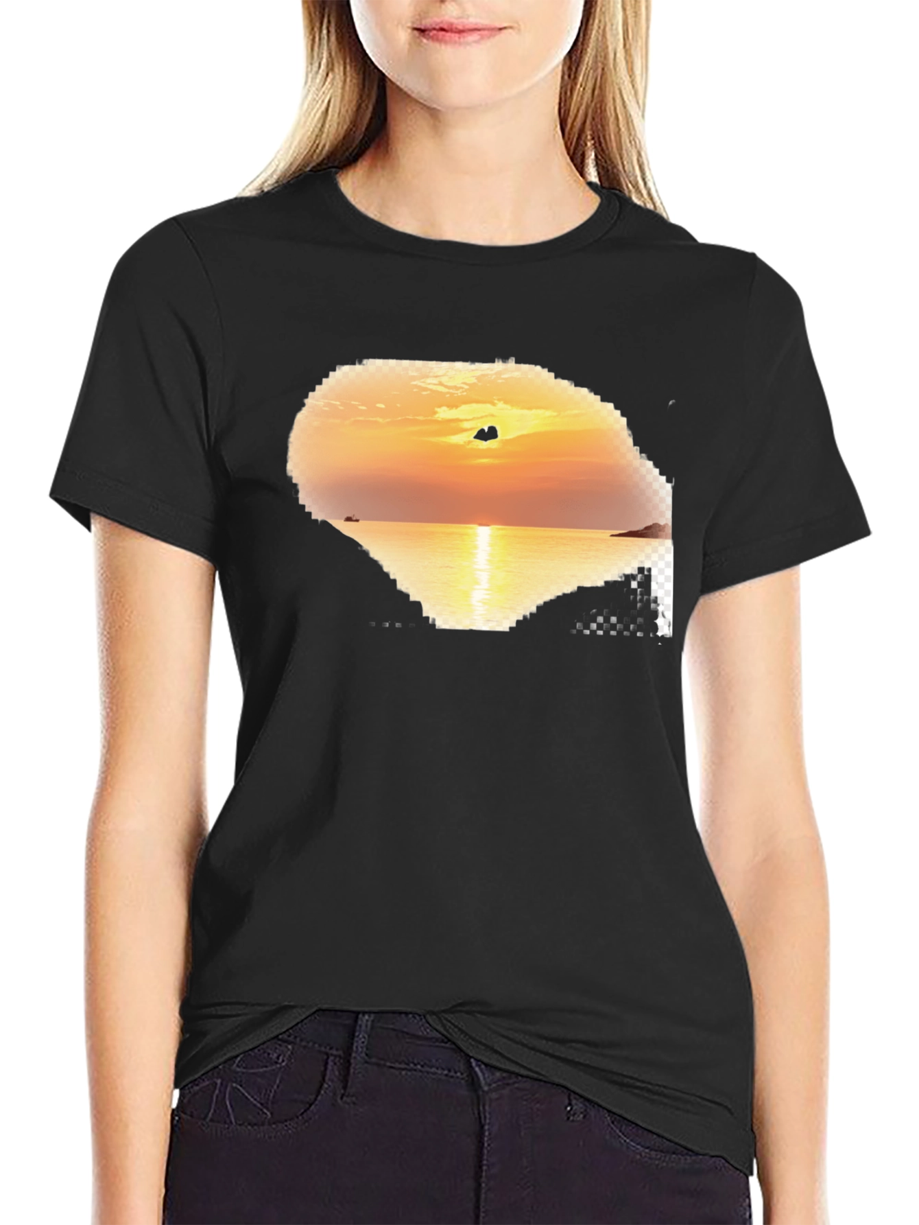 Black Sunset Beach Graphic Tee - Coastal Vibes view 2