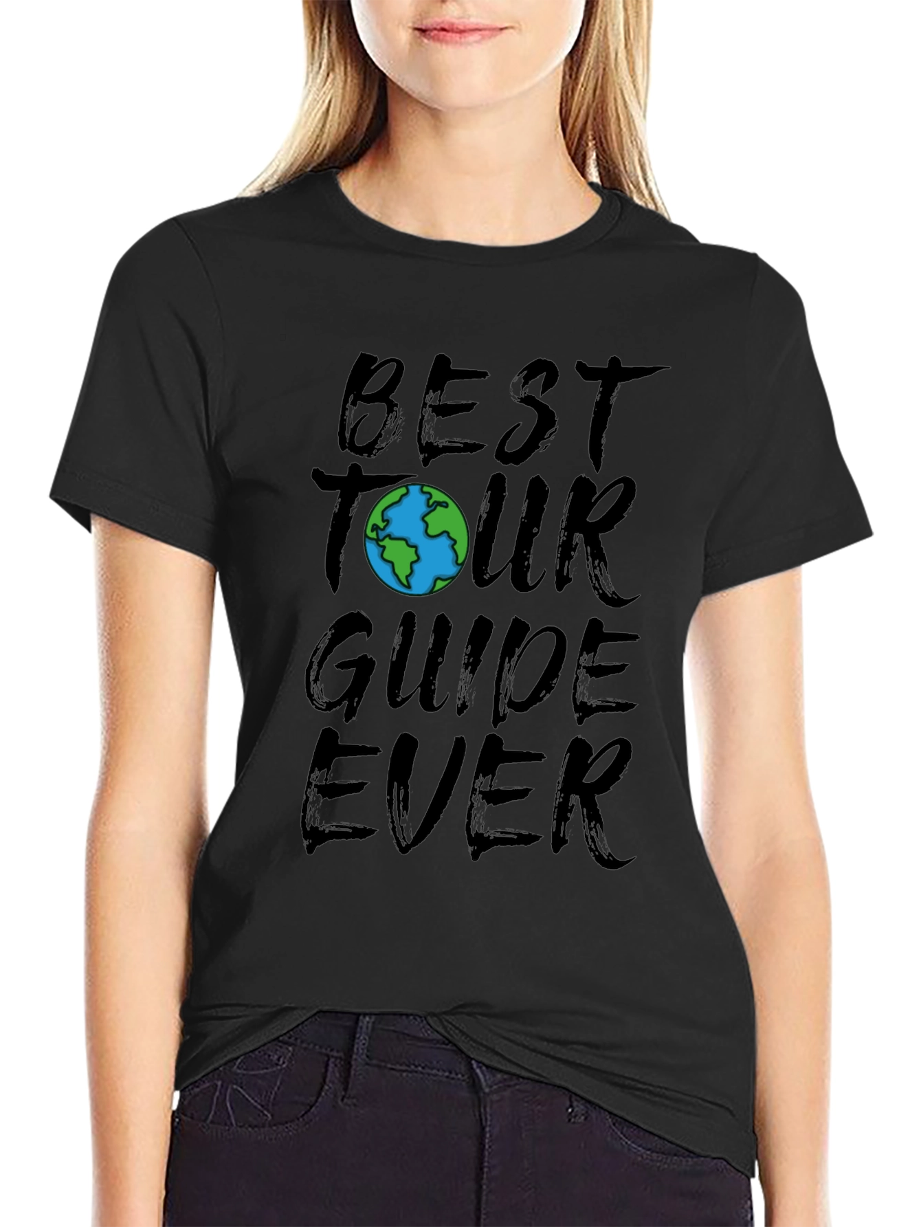 Black Best Tour Guide Ever - Graphic T-Shirt view 2