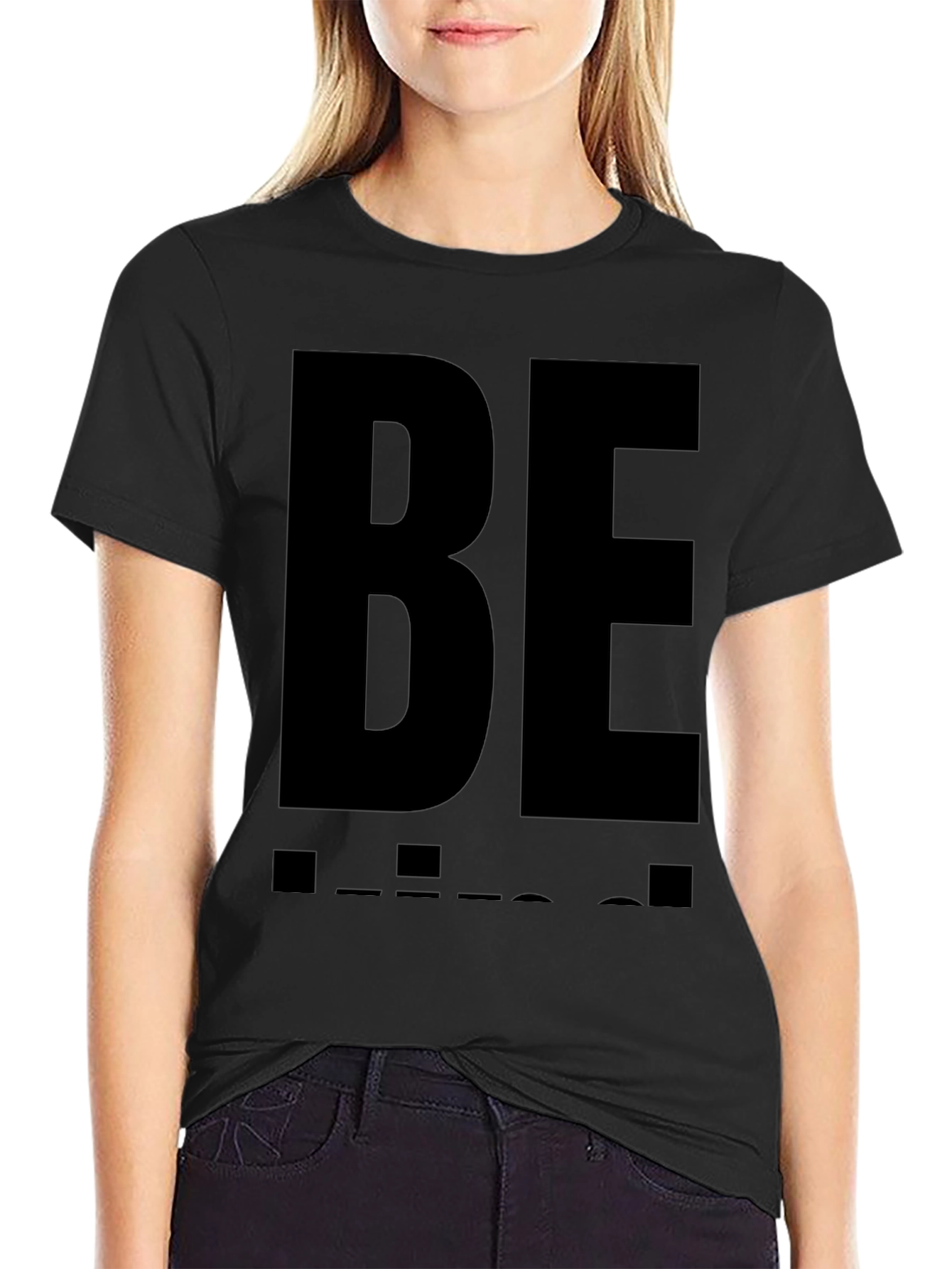 Black Be Kind Graphic Tee - Black Short Sleeve Casual Shirt view 2