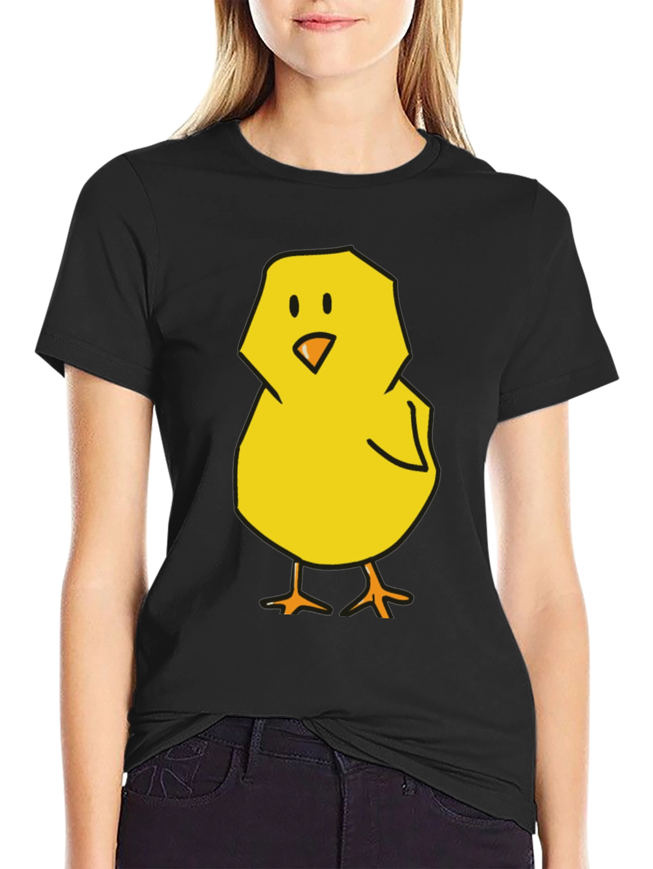 Black Cute Chick Graphic Tee - Black T-Shirt view 2