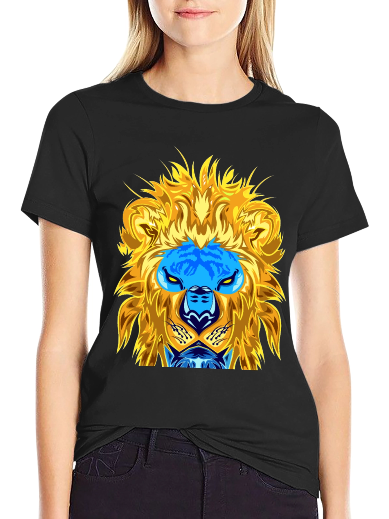 Black Lion Graphic Tee - Black Cotton Blend view 2