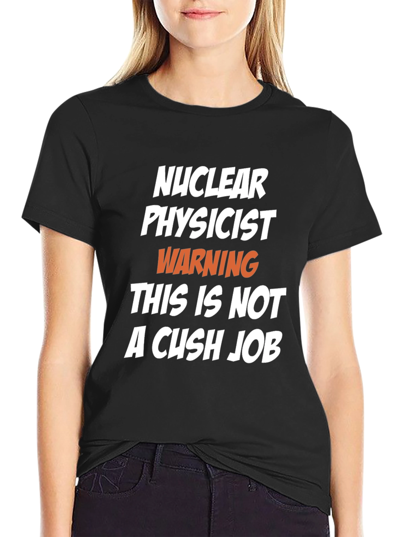 Black Nuclear Physicist Warning Funny Graphic T-Shirt view 2